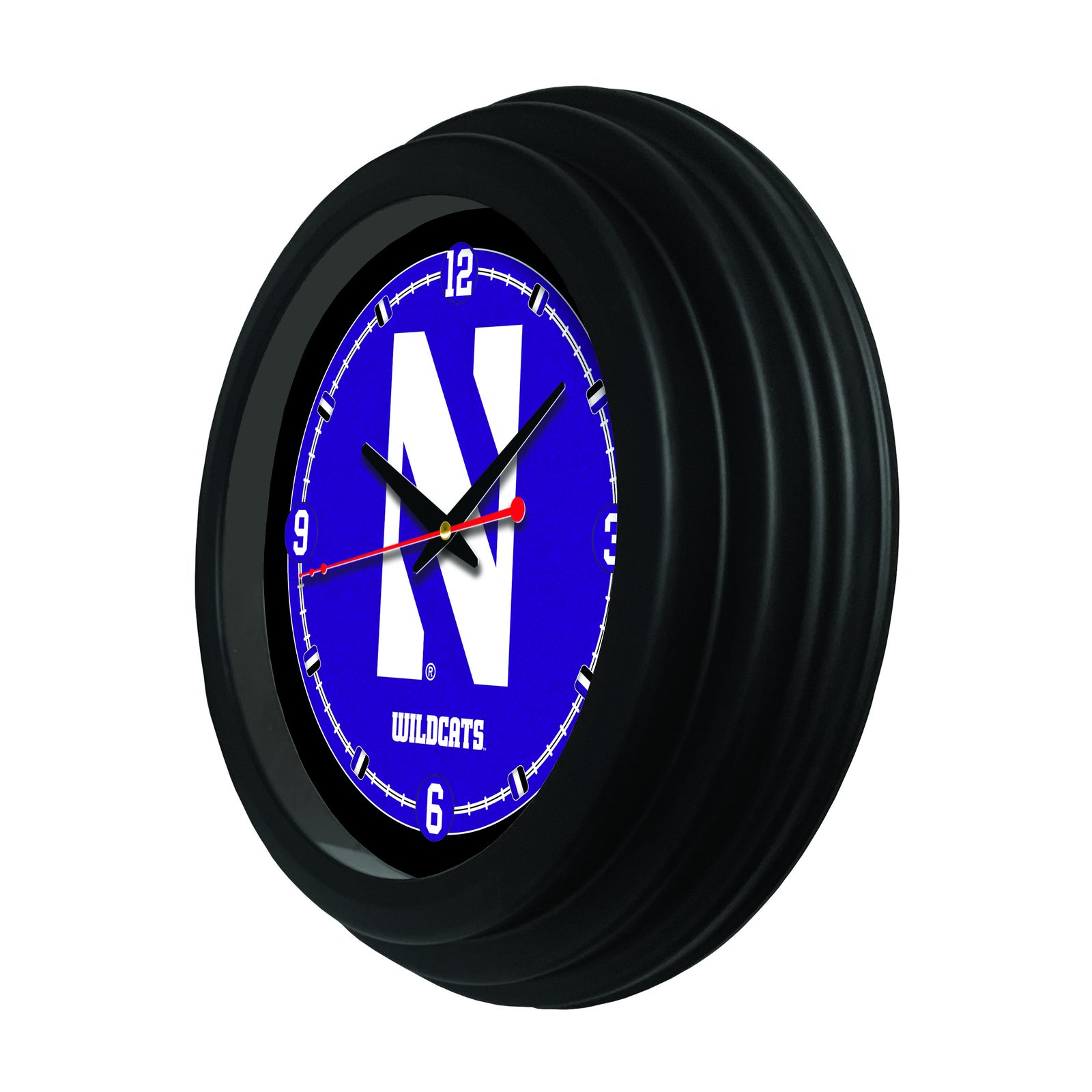 Northwestern University 15-Inch Wall Clock in Black 2 Northwestern University 15-Inch Wall Clock in Black - Image 2