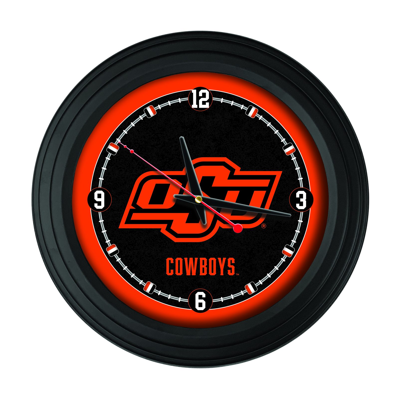 Oklahoma State University 15-Inch Wall Clock in Black 1 Oklahoma State University 15-Inch Wall Clock in Black