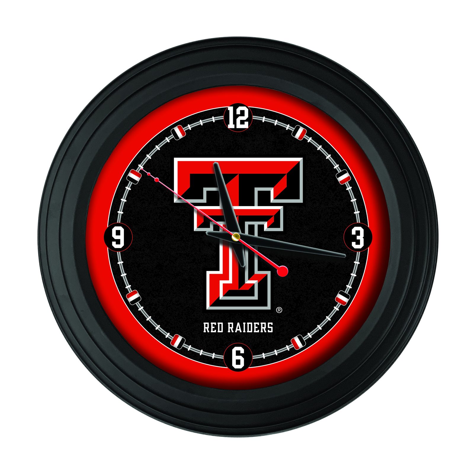 Texas Tech University 15-Inch Wall Clock in Black 1 Texas Tech University 15-Inch Wall Clock in Black