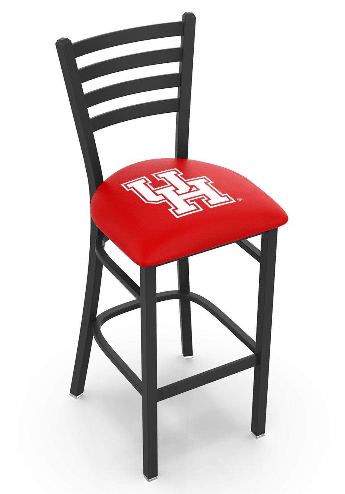 University of Houston 25-Inch Stationary Counter Stool w/ Black Wrinkle Finish, Ladder Back, 2.5-Inch Cushion Seat 1 University of Houston 25-Inch Stationary Counter Stool w/ Black Wrinkle Finish, Ladder Back, 2.5-Inch Cushion Seat