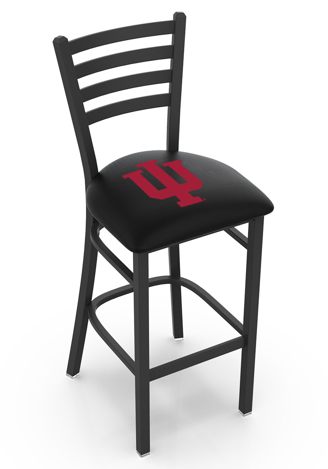 Indiana University 25-Inch Stationary Counter Stool w/ Black Wrinkle Finish, Ladder Back, 2.5-Inch Cushion Seat 1 Indiana University 25-Inch Stationary Counter Stool w/ Black Wrinkle Finish, Ladder Back, 2.5-Inch Cushion Seat