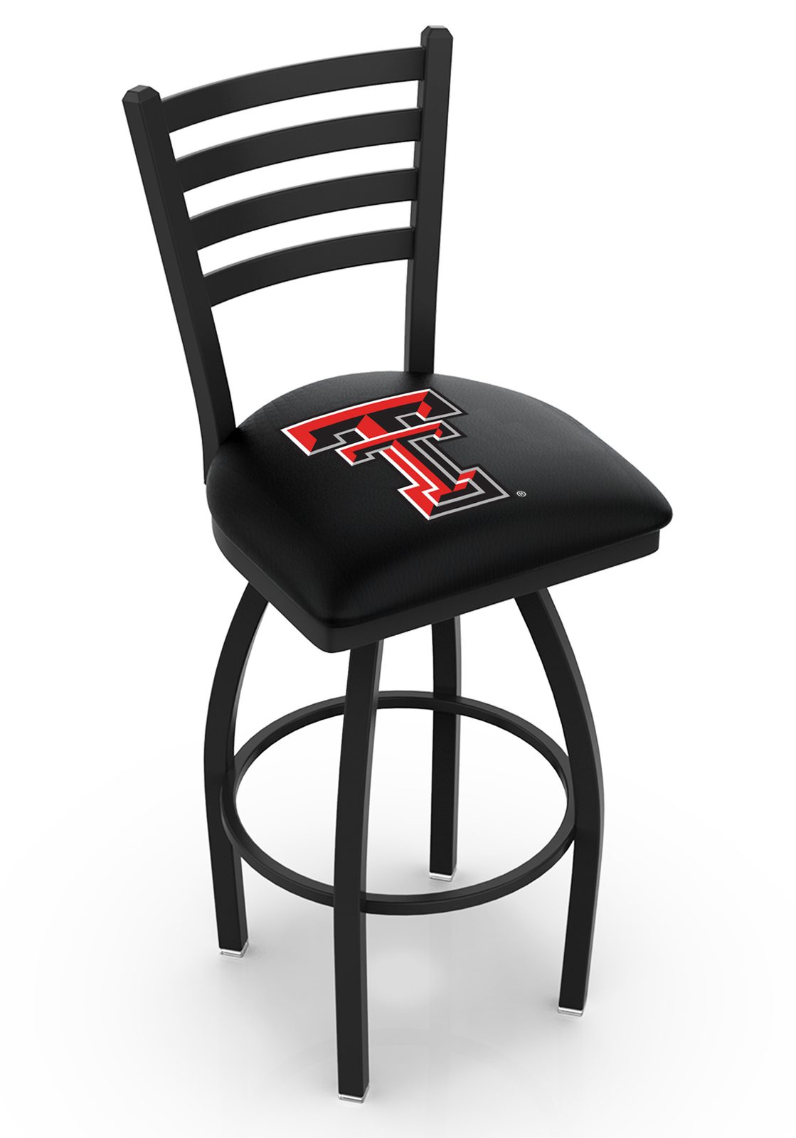 Texas Tech University 25-Inch Swivel Counter Stool w/ Black Wrinkle Finish, Ladder Back, 2.5-Inch Cushion Seat 1 Texas Tech University 25-Inch Swivel Counter Stool w/ Black Wrinkle Finish, Ladder Back, 2.5-Inch Cushion Seat