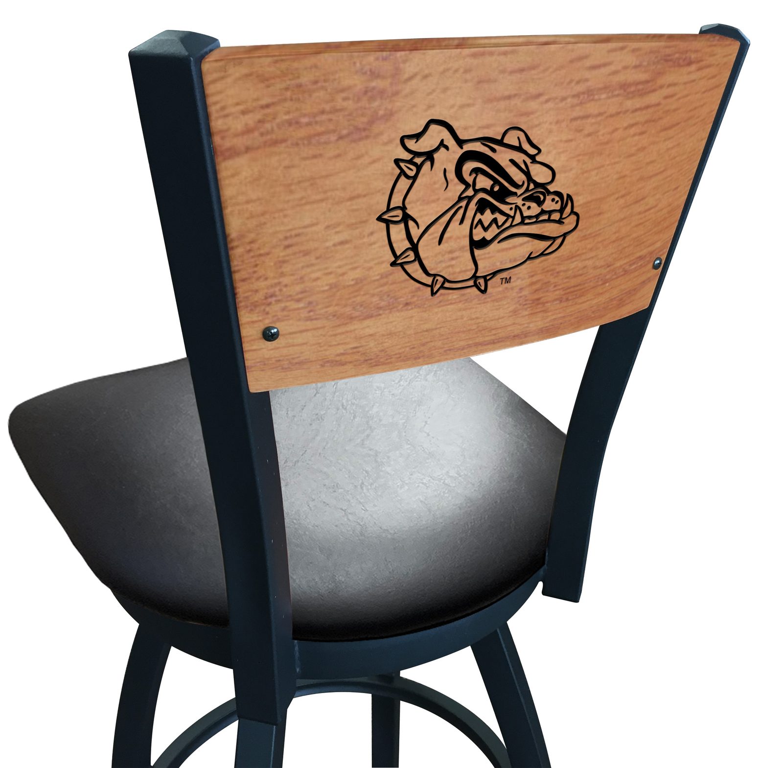 Gonzaga University 25-Inch Swivel Counter Stool w/ Black Wrinkle Finish, Solid Wood Back, 2.5-Inch Cushion Seat 1 Gonzaga University 25-Inch Swivel Counter Stool w/ Black Wrinkle Finish, Solid Wood Back, 2.5-Inch Cushion Seat