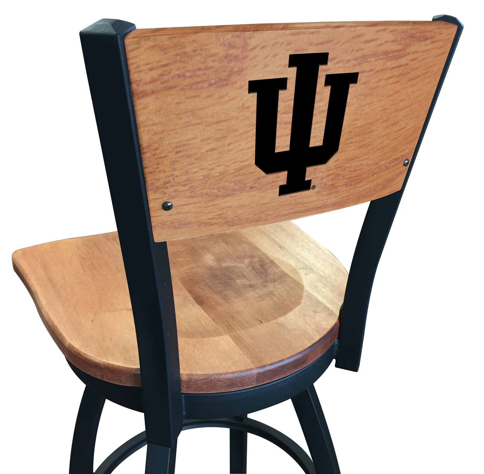 Indiana University 25-Inch Swivel Counter Stool w/ Black Wrinkle Finish, Solid Wood Back, Solid Maple Wood Seat 1 Indiana University 25-Inch Swivel Counter Stool w/ Black Wrinkle Finish, Solid Wood Back, Solid Maple Wood Seat