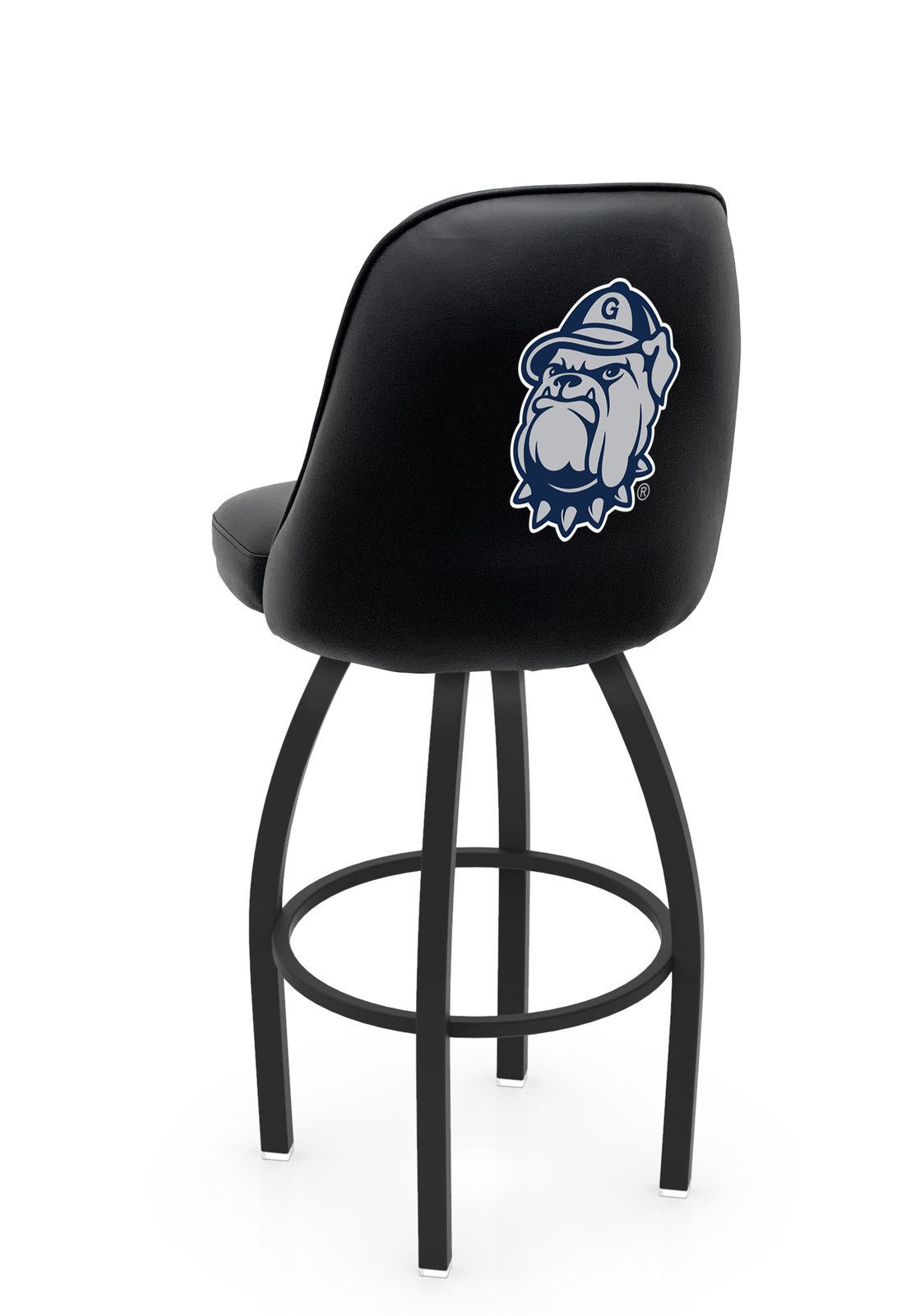 Georgetown University 30-Inch Swivel Bar Stool w/ Black Wrinkle Finish, Padded Back, 4-Inch Cushion Seat 1 Georgetown University 30-Inch Swivel Bar Stool w/ Black Wrinkle Finish, Padded Back, 4-Inch Cushion Seat