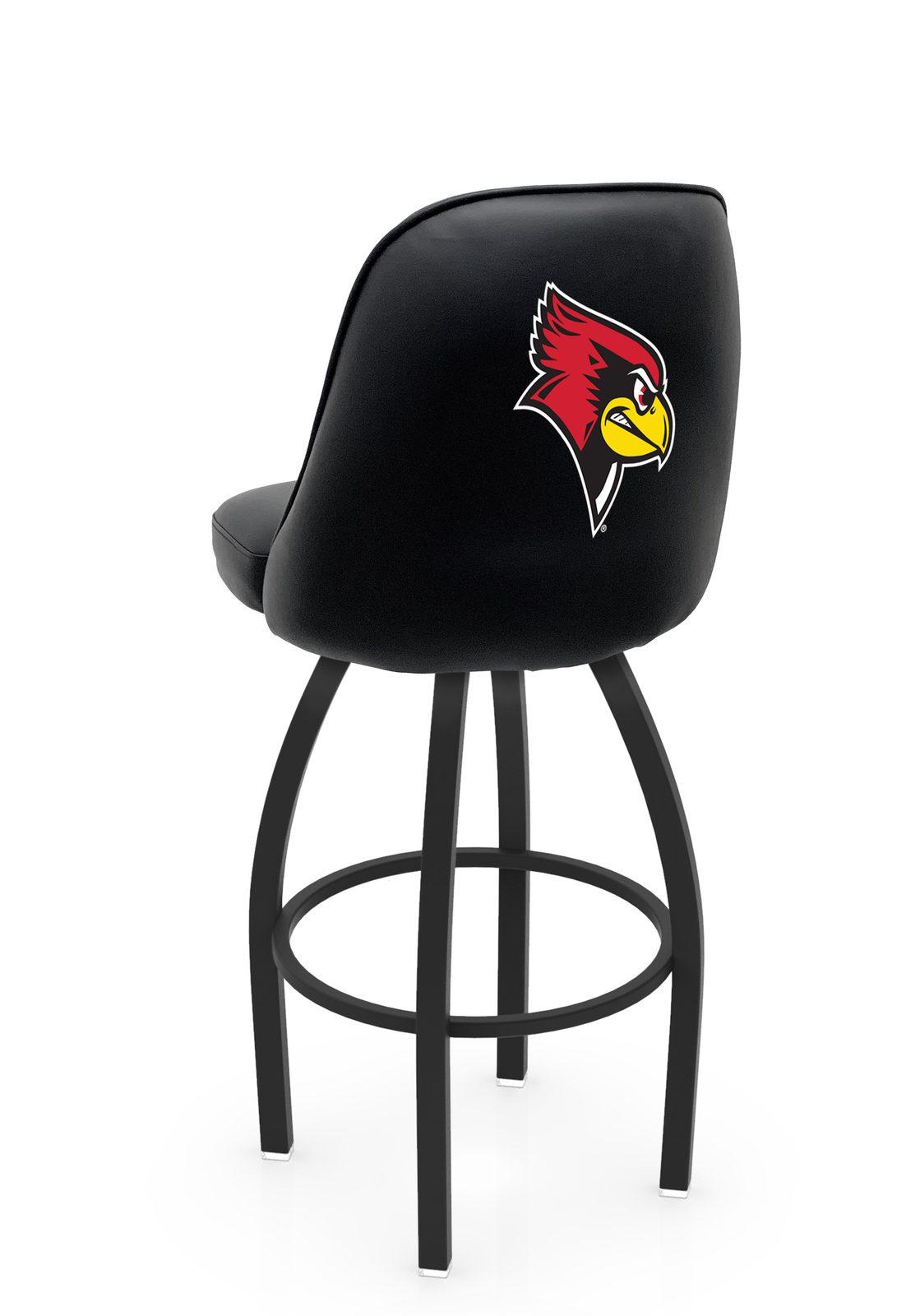 Illinois State University 25-Inch Swivel Counter Stool w/ Black Wrinkle Finish, Padded Back, 4-Inch Cushion Seat 1 Illinois State University 25-Inch Swivel Counter Stool w/ Black Wrinkle Finish, Padded Back, 4-Inch Cushion Seat