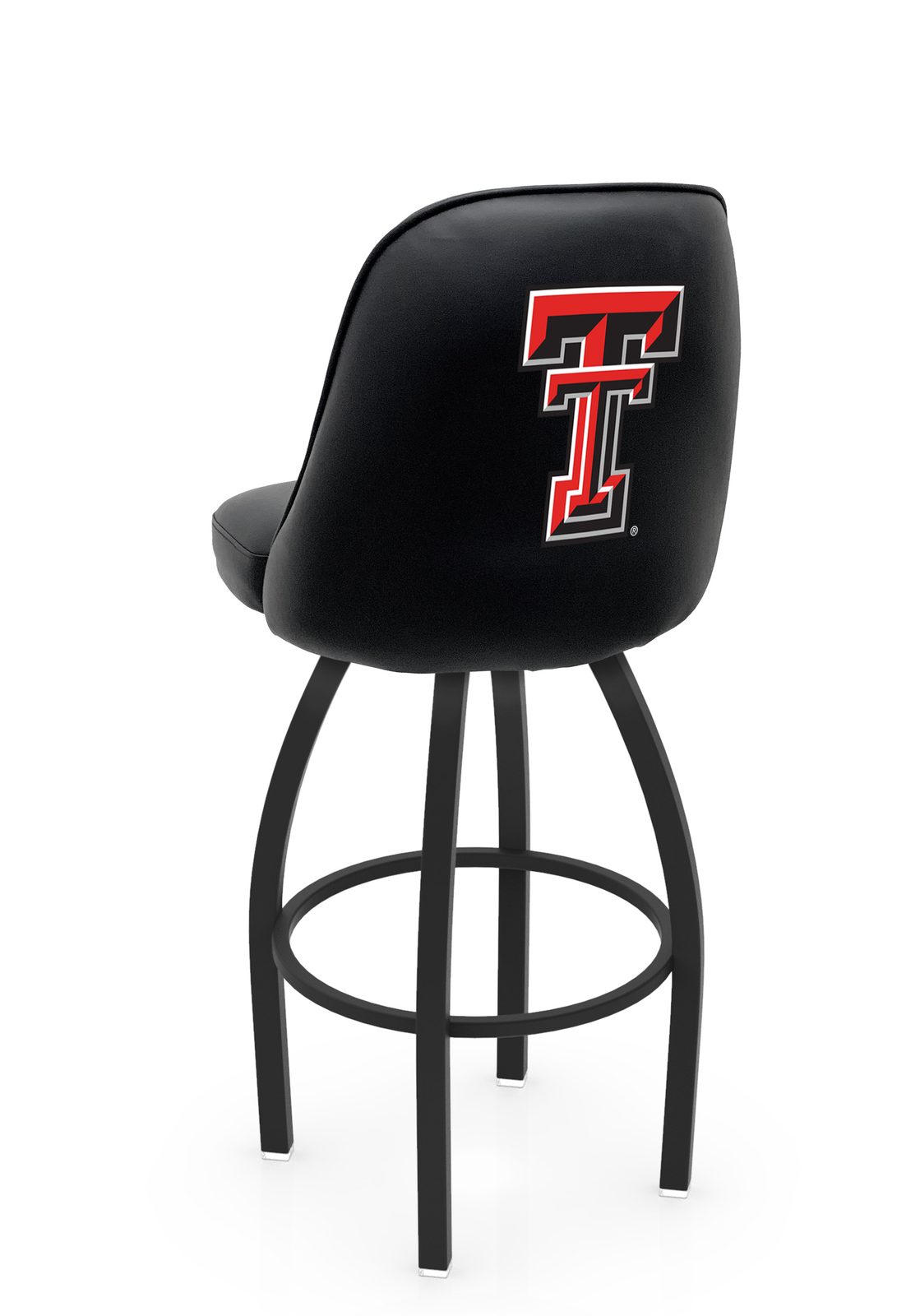 Texas Tech University 25-Inch Swivel Counter Stool w/ Black Wrinkle Finish, Padded Back, 4-Inch Cushion Seat 1 Texas Tech University 25-Inch Swivel Counter Stool w/ Black Wrinkle Finish, Padded Back, 4-Inch Cushion Seat
