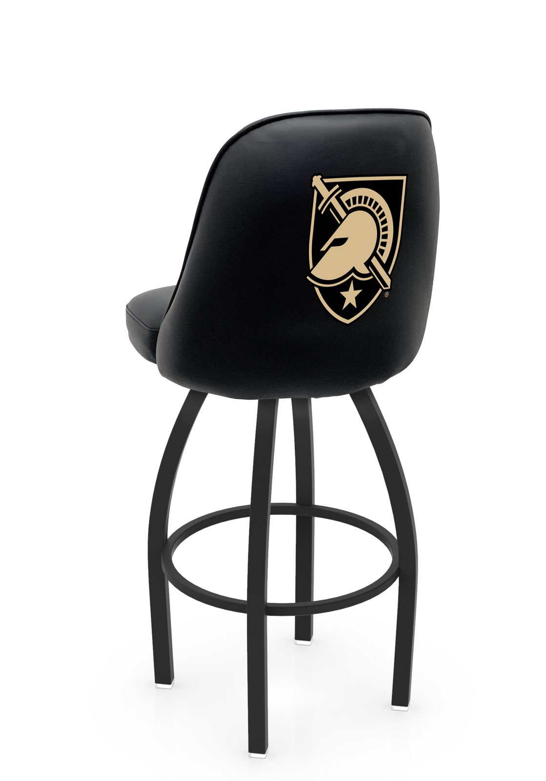 US Military Academy 25-Inch Swivel Counter Stool w/ Black Wrinkle Finish, Padded Back, 4-Inch Cushion Seat 1 US Military Academy 25-Inch Swivel Counter Stool w/ Black Wrinkle Finish, Padded Back, 4-Inch Cushion Seat