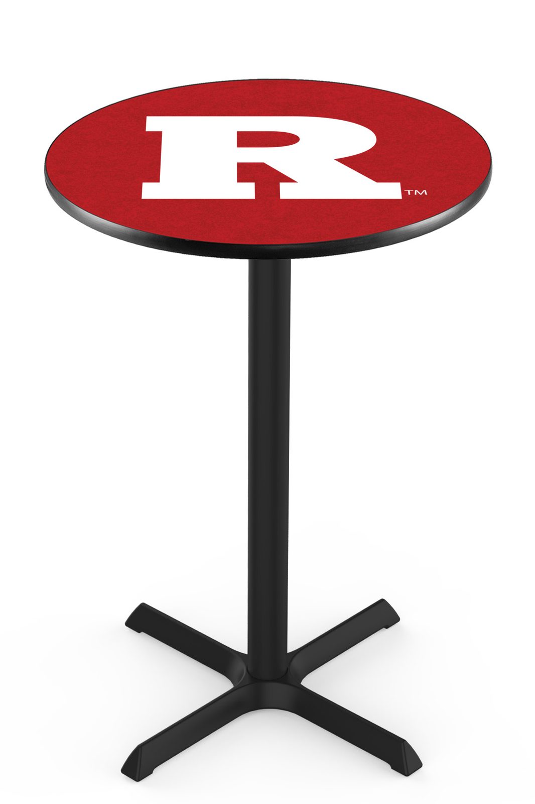 Rutgers 42-Inch Pub Table with 30-Inch Top, Cross Base Base, and Black Wrinkle Finish 1 Rutgers 42-Inch Pub Table with 30-Inch Top, Cross Base Base, and Black Wrinkle Finish
