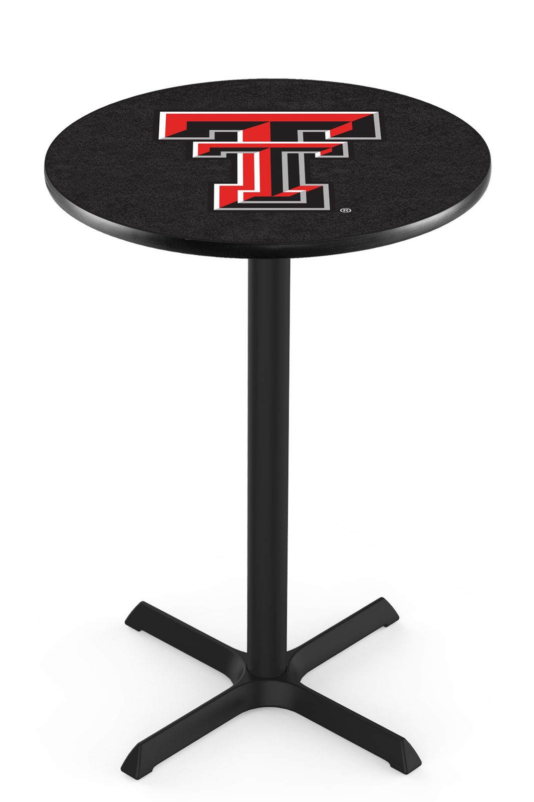Texas Tech University 36-Inch Pub Table with 30-Inch Top, Cross Base Base, and Black Wrinkle Finish 1 Texas Tech University 36-Inch Pub Table with 30-Inch Top, Cross Base Base, and Black Wrinkle Finish