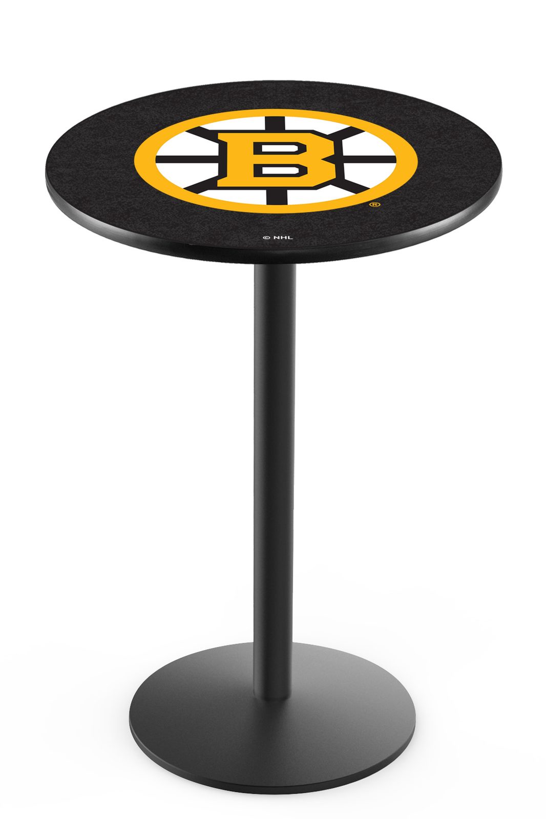 Boston Bruins 42-Inch Pub Table with 30-Inch Top, Round Base Base, and Black Wrinkle Finish 1 Boston Bruins 42-Inch Pub Table with 30-Inch Top, Round Base Base, and Black Wrinkle Finish