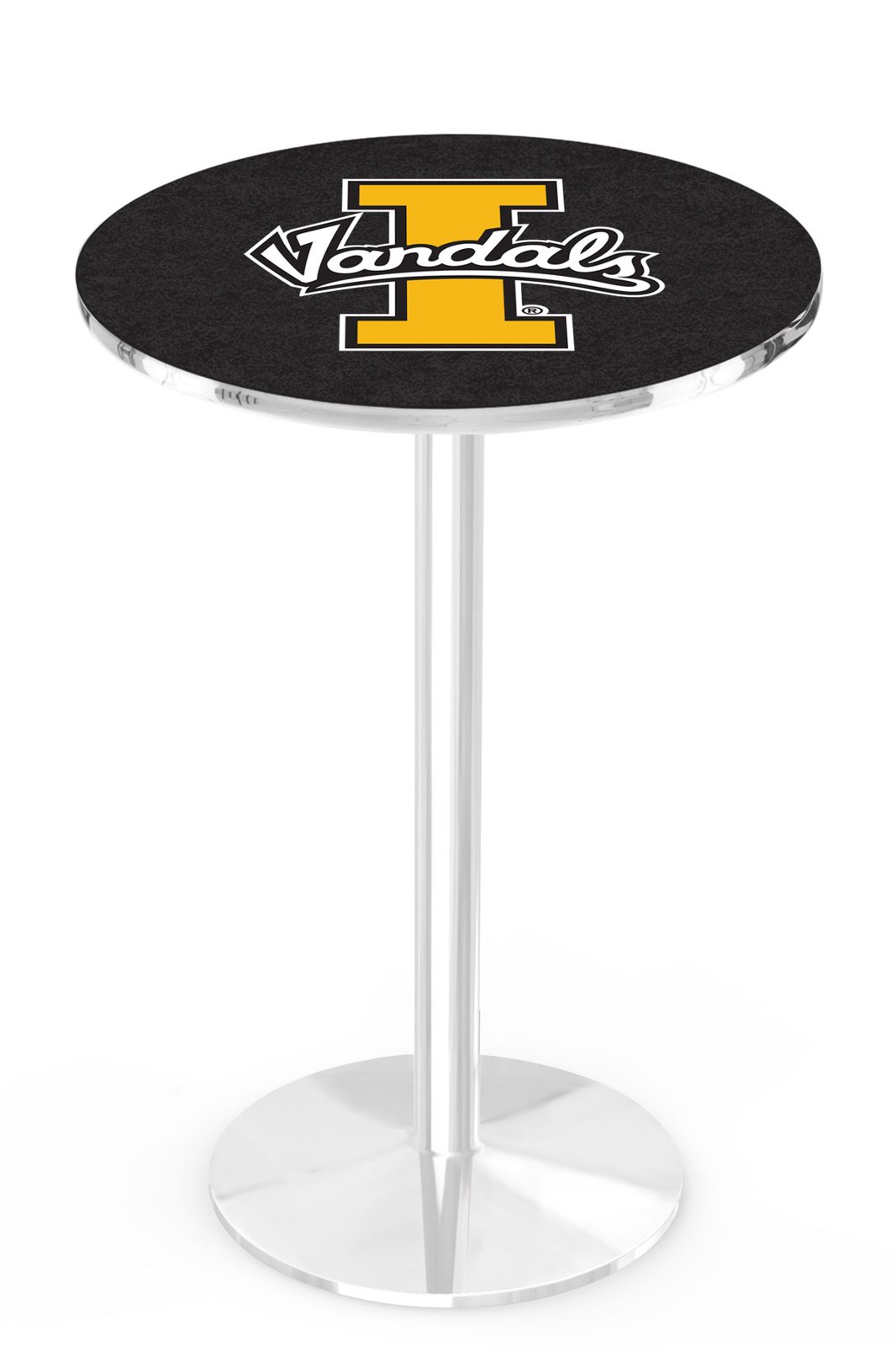 University of Idaho 36-Inch Pub Table with 30-Inch Top, Round Base Base, and Chrome Finish 1 University of Idaho 36-Inch Pub Table with 30-Inch Top, Round Base Base, and Chrome Finish