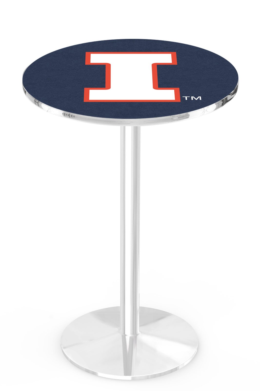 University of Illinois 42-Inch Pub Table with 30-Inch Top, Round Base Base, and Chrome Finish 1 University of Illinois 42-Inch Pub Table with 30-Inch Top, Round Base Base, and Chrome Finish