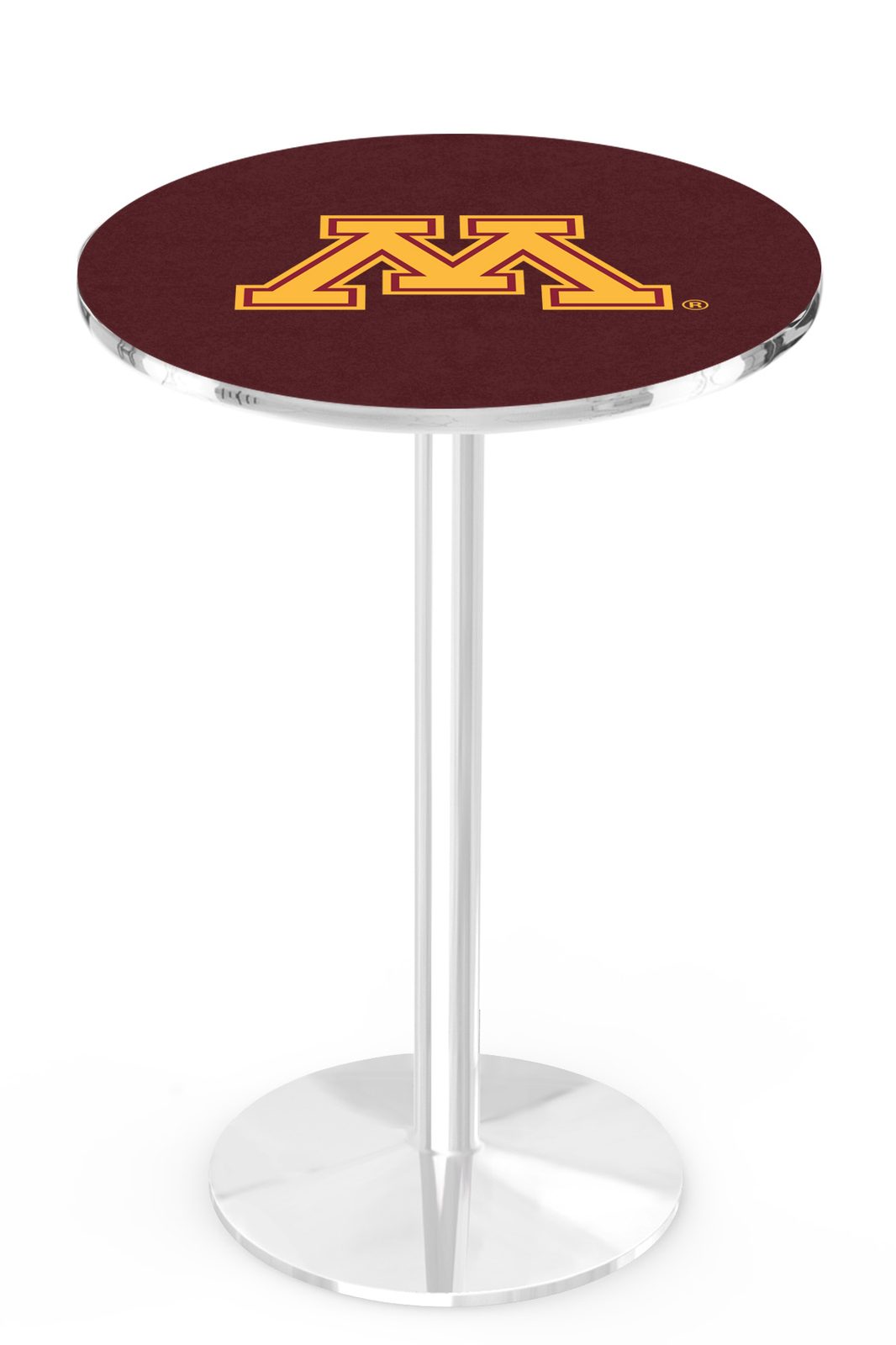 University of Minnesota 42-Inch Pub Table with 30-Inch Top, Round Base Base, and Chrome Finish 1 University of Minnesota 42-Inch Pub Table with 30-Inch Top, Round Base Base, and Chrome Finish