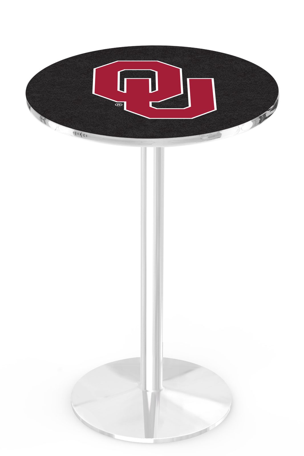 Oklahoma University 36-Inch Pub Table with 30-Inch Top, Round Base Base, and Chrome Finish 1 Oklahoma University 36-Inch Pub Table with 30-Inch Top, Round Base Base, and Chrome Finish