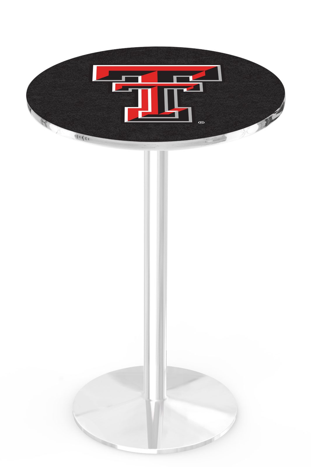 Texas Tech University 36-Inch Pub Table with 30-Inch Top, Round Base Base, and Chrome Finish 1 Texas Tech University 36-Inch Pub Table with 30-Inch Top, Round Base Base, and Chrome Finish
