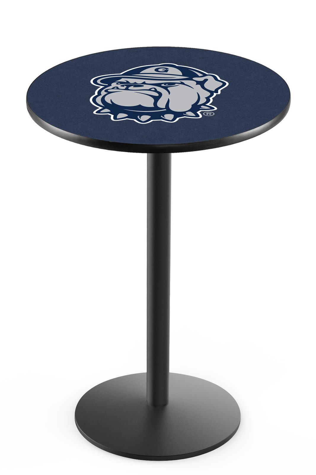 Georgetown University 36-Inch Pub Table with 36-Inch Top, Round Base Base, and Black Wrinkle Finish 1 Georgetown University 36-Inch Pub Table with 36-Inch Top, Round Base Base, and Black Wrinkle Finish