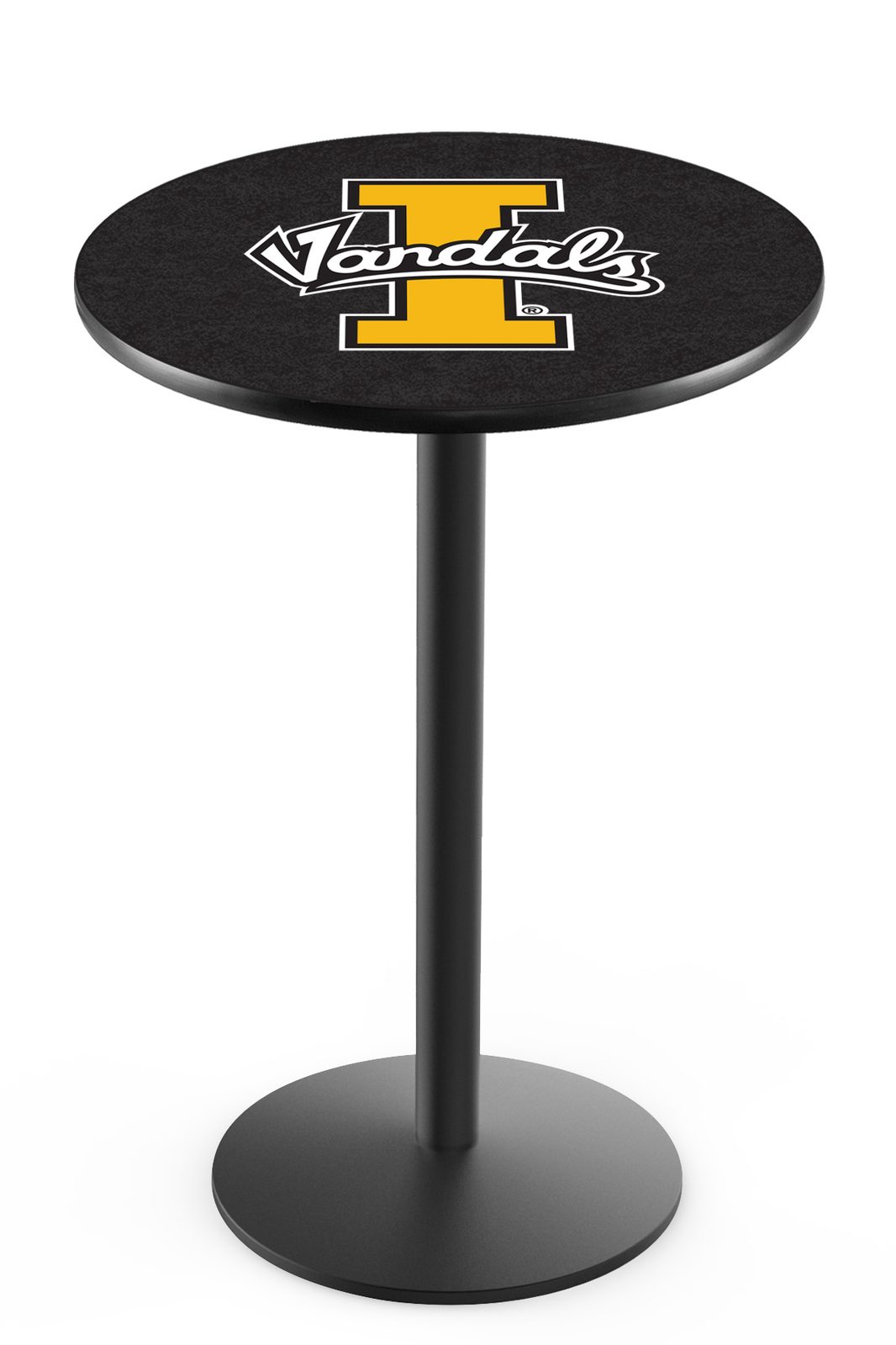 University of Idaho 36-Inch Pub Table with 36-Inch Top, Round Base Base, and Black Wrinkle Finish 1 University of Idaho 36-Inch Pub Table with 36-Inch Top, Round Base Base, and Black Wrinkle Finish