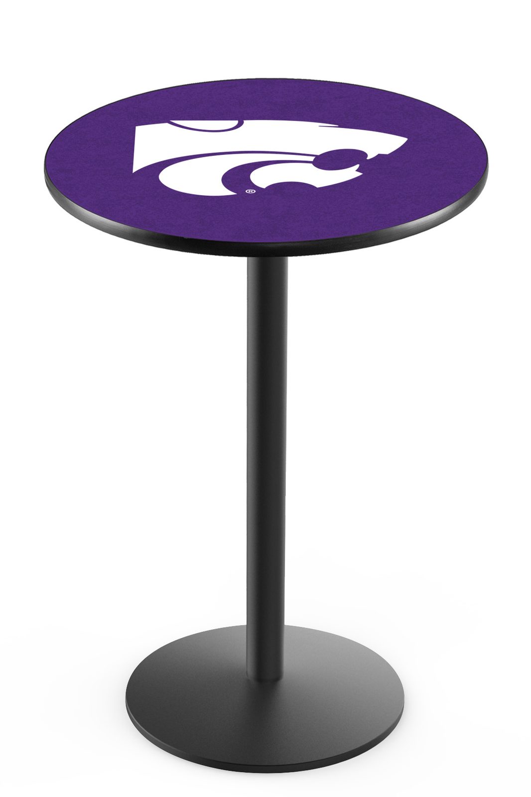 Kansas State University 36-Inch Pub Table with 36-Inch Top, Round Base Base, and Black Wrinkle Finish 1 Kansas State University 36-Inch Pub Table with 36-Inch Top, Round Base Base, and Black Wrinkle Finish