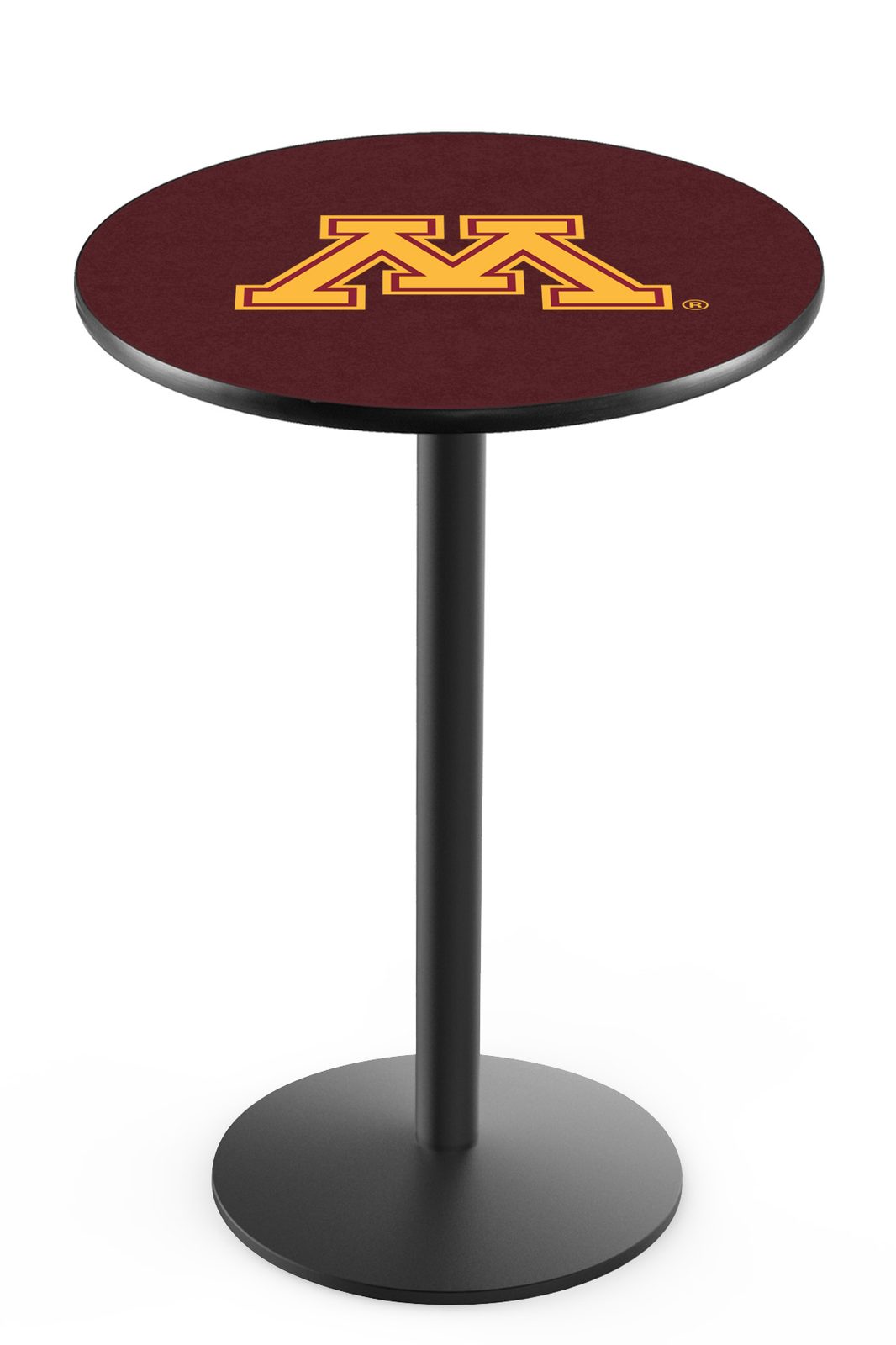 University of Minnesota 42-Inch Pub Table with 30-Inch Top, Round Base Base, and Black Wrinkle Finish 1 University of Minnesota 42-Inch Pub Table with 30-Inch Top, Round Base Base, and Black Wrinkle Finish