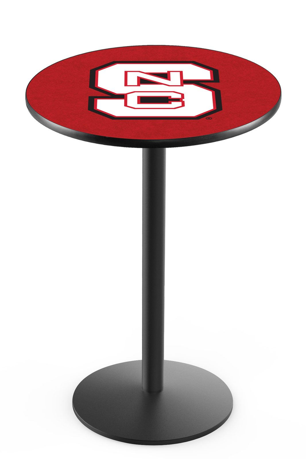 North Carolina State University 36-Inch Pub Table with 36-Inch Top, Round Base Base, and Black Wrinkle Finish 1 North Carolina State University 36-Inch Pub Table with 36-Inch Top, Round Base Base, and Black Wrinkle Finish