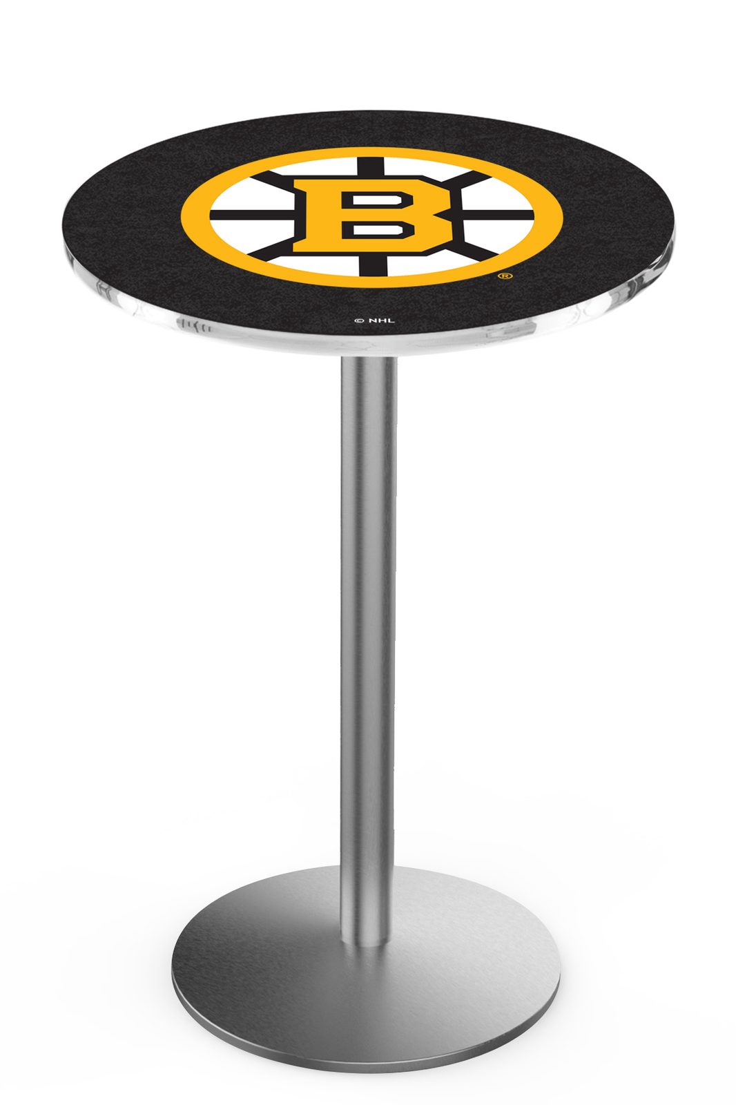 Boston Bruins 36-Inch Pub Table with 36-Inch Top, Round Base Base, and Stainless Finish 1 Boston Bruins 36-Inch Pub Table with 36-Inch Top, Round Base Base, and Stainless Finish