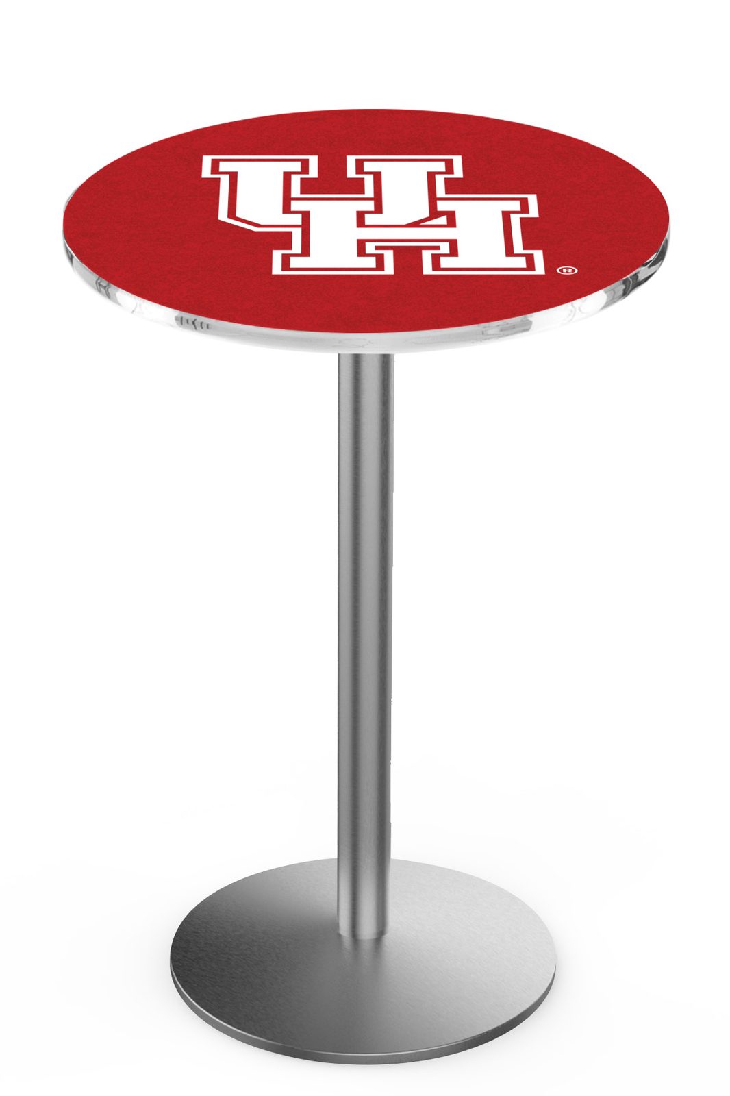 University of Houston 36-Inch Pub Table with 30-Inch Top, Round Base Base, and Stainless Finish 1 University of Houston 36-Inch Pub Table with 30-Inch Top, Round Base Base, and Stainless Finish