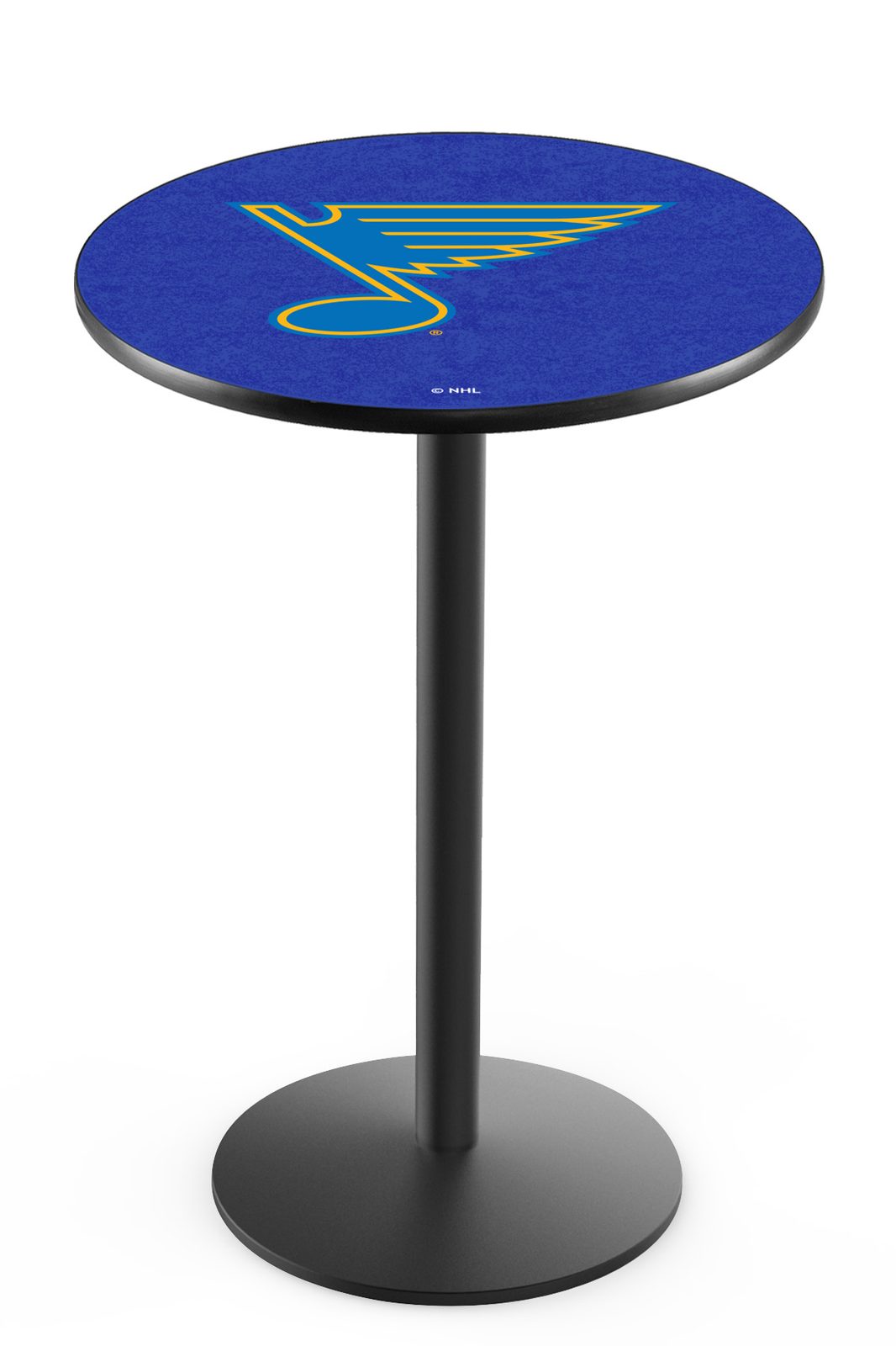 St Louis Blues 36-Inch Pub Table with 30-Inch Top, Round Base Base, and Black Wrinkle Finish 1 St Louis Blues 36-Inch Pub Table with 30-Inch Top, Round Base Base, and Black Wrinkle Finish