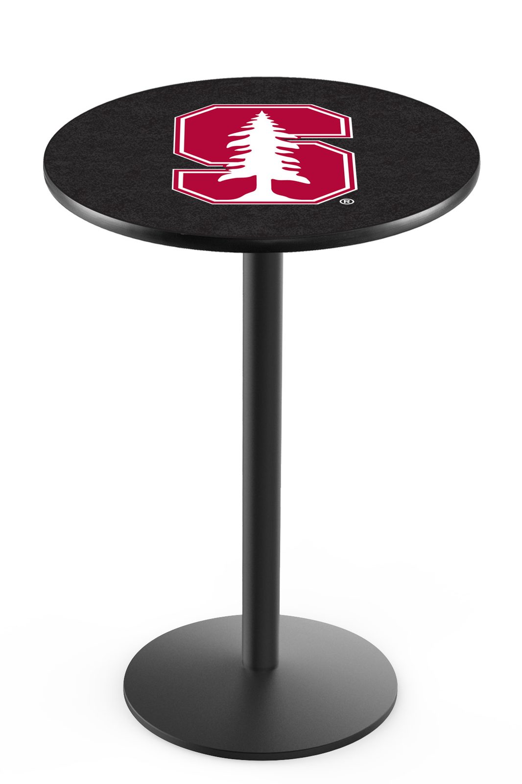 Stanford University 36-Inch Pub Table with 36-Inch Top, Round Base Base, and Black Wrinkle Finish 1 Stanford University 36-Inch Pub Table with 36-Inch Top, Round Base Base, and Black Wrinkle Finish