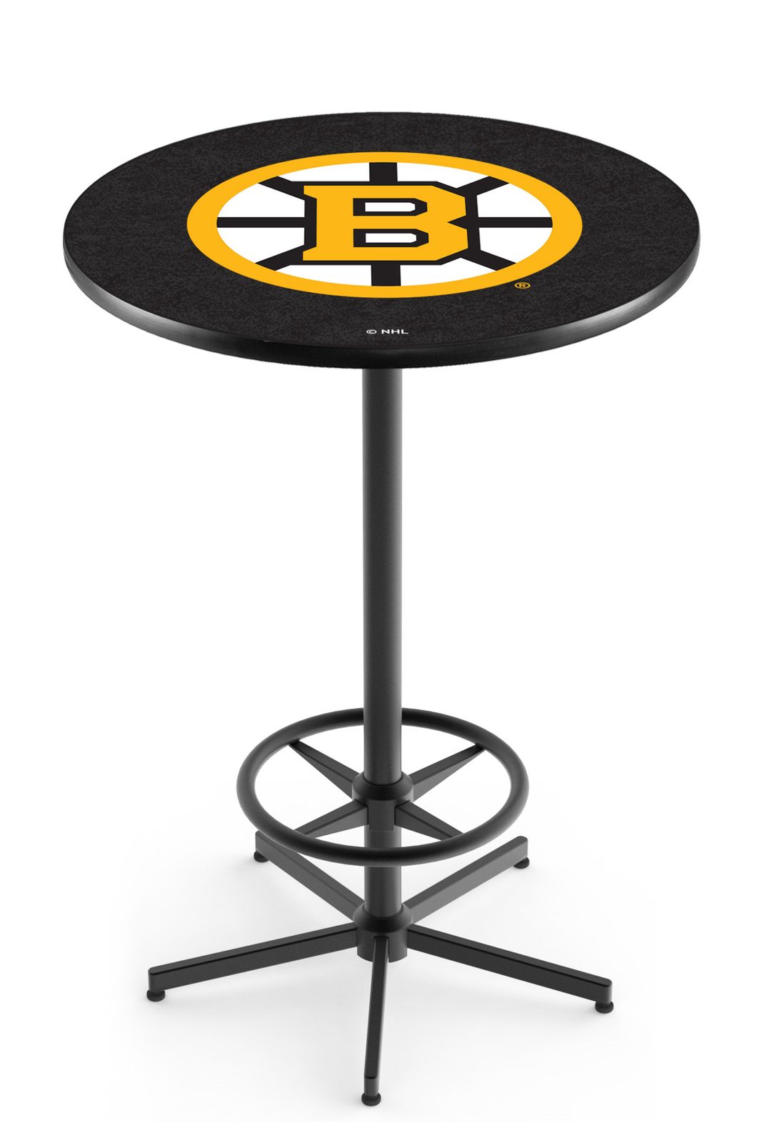 Boston Bruins 42-Inch Pub Table with 30-Inch Top, Star Base Base, and Black Wrinkle Finish 1 Boston Bruins 42-Inch Pub Table with 30-Inch Top, Star Base Base, and Black Wrinkle Finish