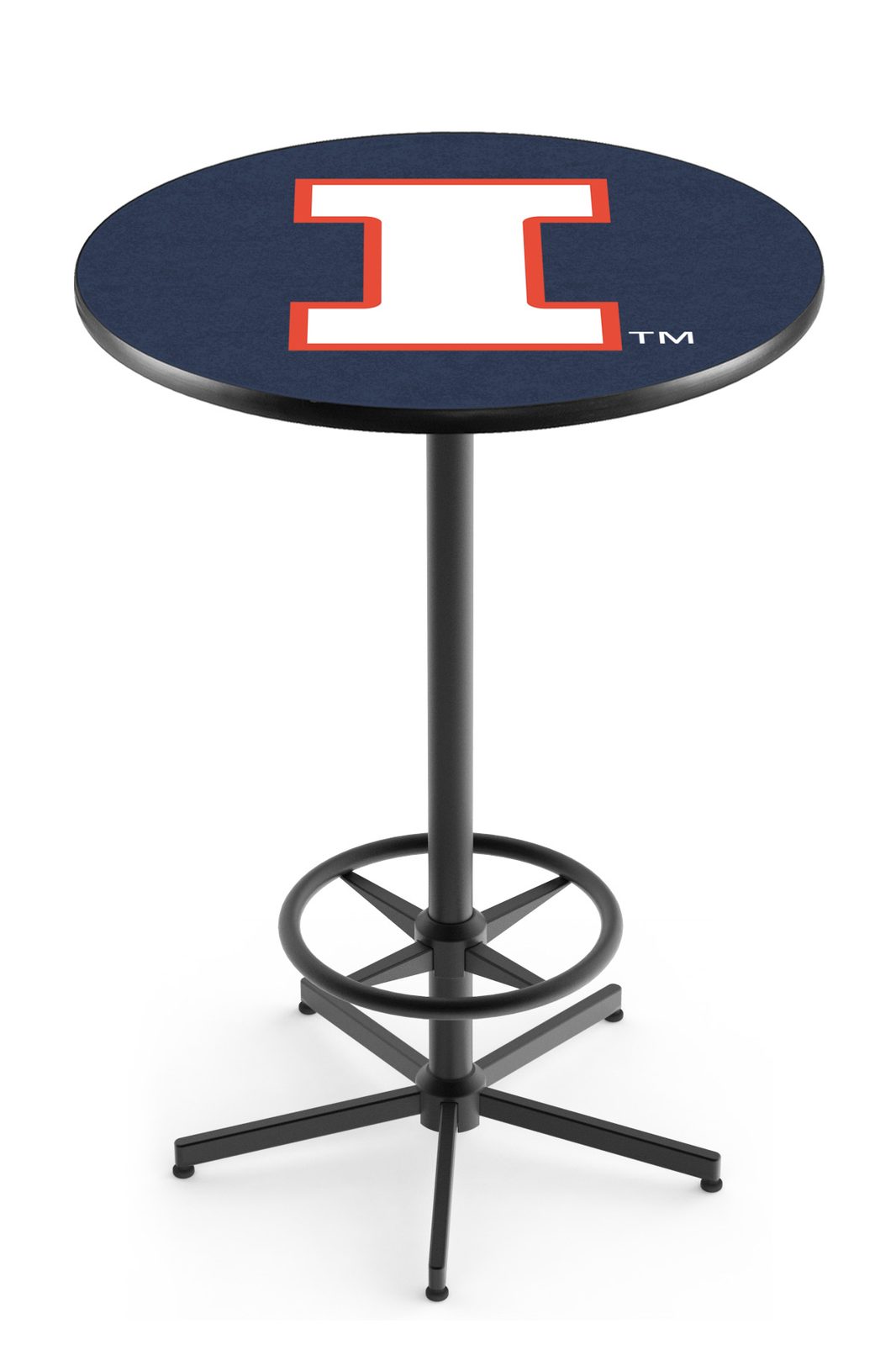 University of Illinois 42-Inch Pub Table with 30-Inch Top, Star Base Base, and Black Wrinkle Finish 1 University of Illinois 42-Inch Pub Table with 30-Inch Top, Star Base Base, and Black Wrinkle Finish