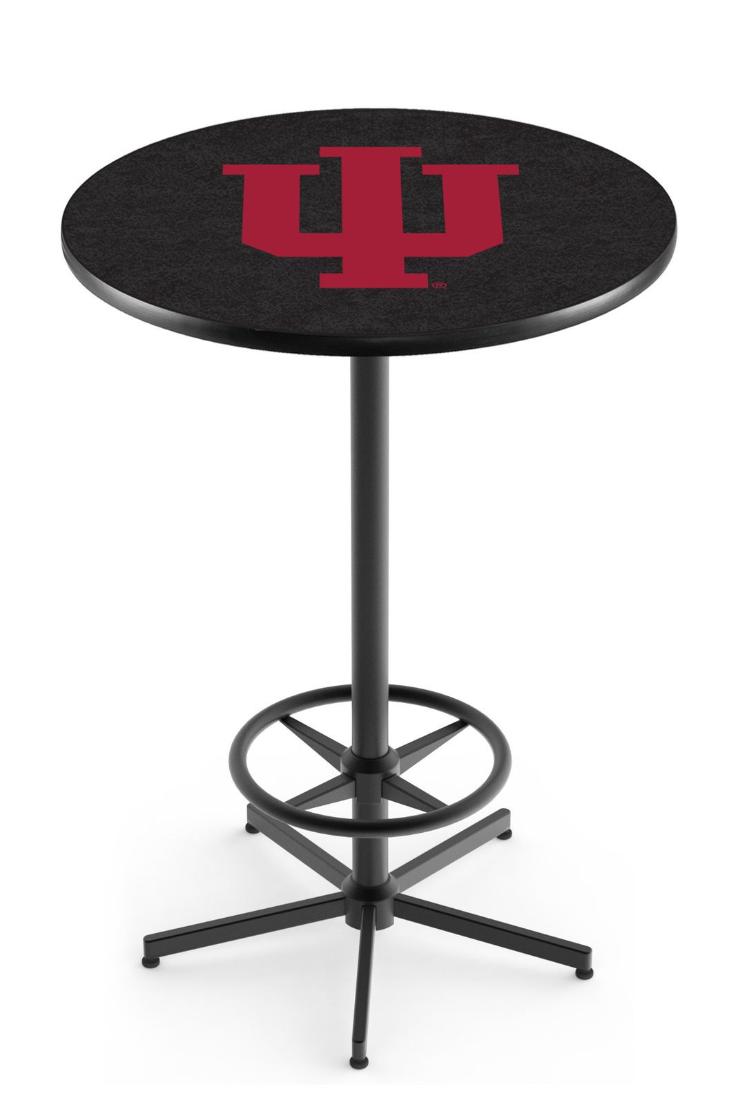 Indiana University 42-Inch Pub Table with 30-Inch Top, Star Base Base, and Black Wrinkle Finish 1 Indiana University 42-Inch Pub Table with 30-Inch Top, Star Base Base, and Black Wrinkle Finish