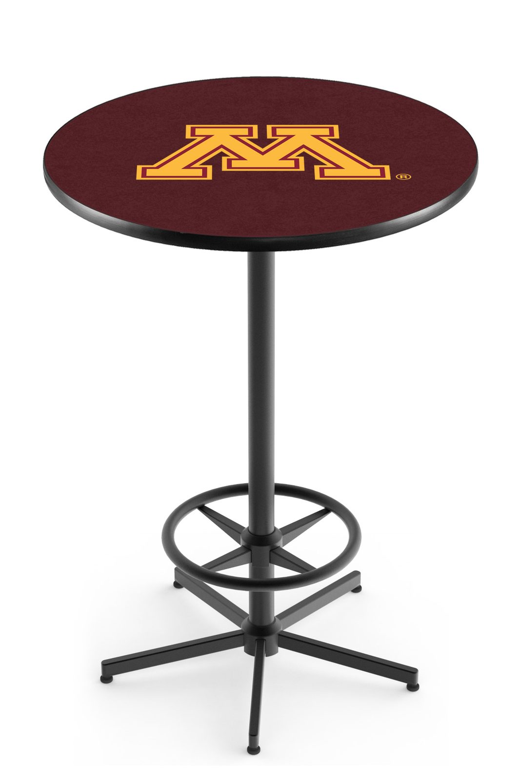 University of Minnesota 42-Inch Pub Table with 30-Inch Top, Star Base Base, and Black Wrinkle Finish 1 University of Minnesota 42-Inch Pub Table with 30-Inch Top, Star Base Base, and Black Wrinkle Finish