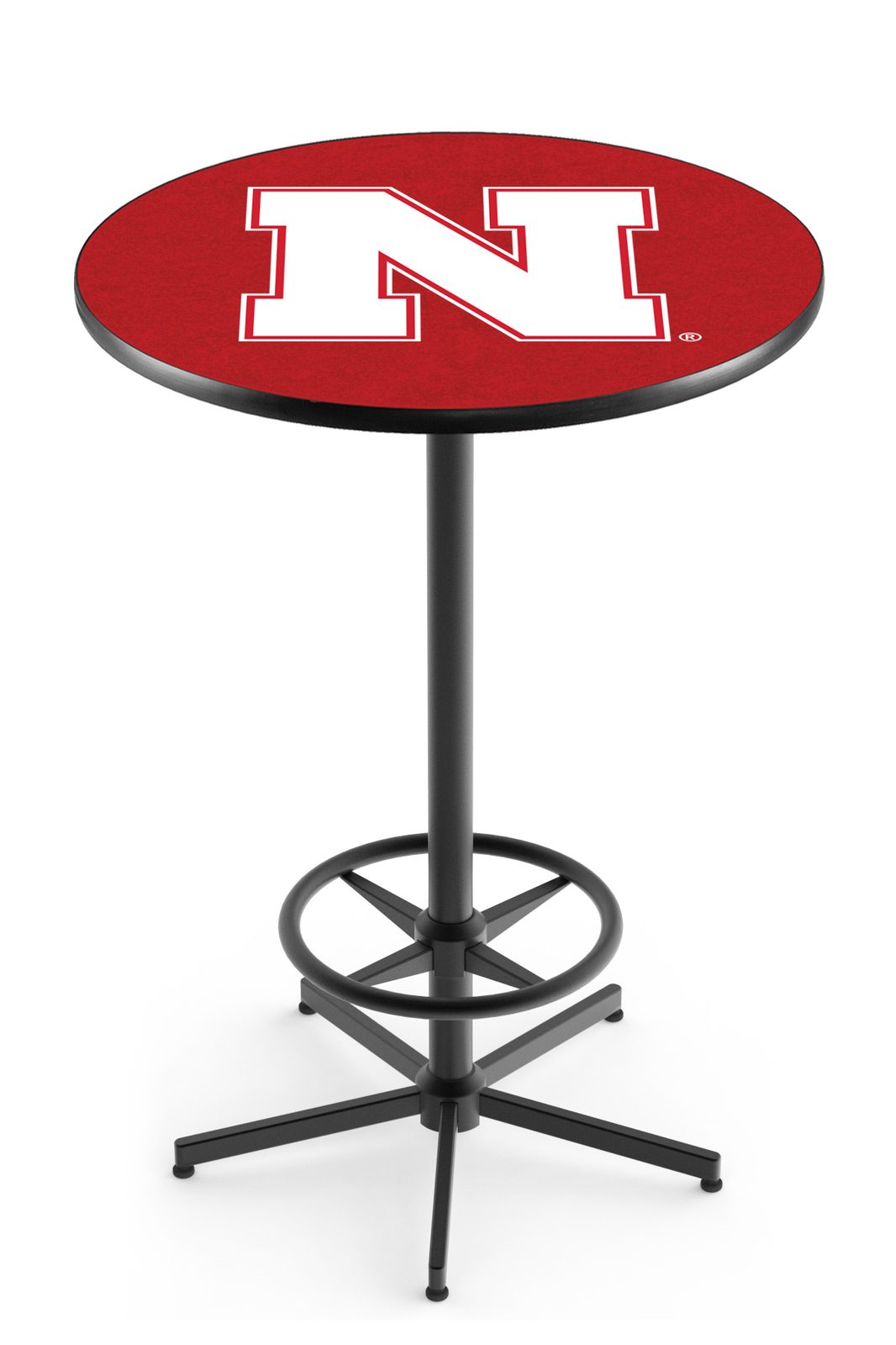 University of Nebraska 42-Inch Pub Table with 30-Inch Top, Star Base Base, and Black Wrinkle Finish 1 University of Nebraska 42-Inch Pub Table with 30-Inch Top, Star Base Base, and Black Wrinkle Finish