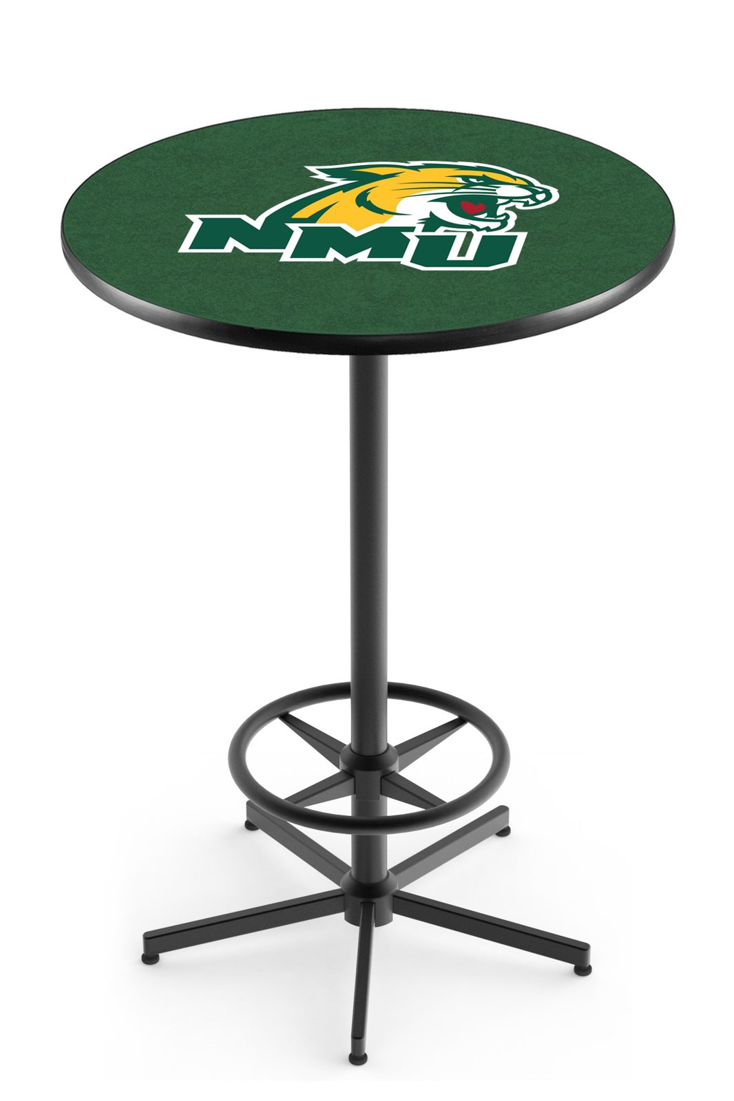Northern Michigan University 42-Inch Pub Table with 30-Inch Top, Star Base Base, and Black Wrinkle Finish 1 Northern Michigan University 42-Inch Pub Table with 30-Inch Top, Star Base Base, and Black Wrinkle Finish