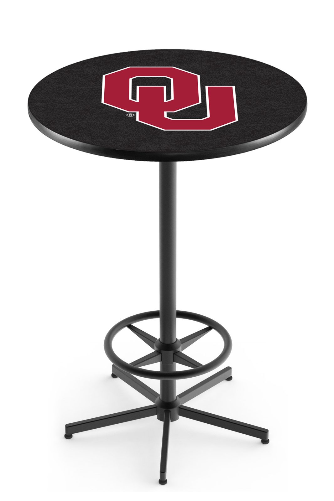 Oklahoma University 42-Inch Pub Table with 36-Inch Top, Star Base Base, and Black Wrinkle Finish 1 Oklahoma University 42-Inch Pub Table with 36-Inch Top, Star Base Base, and Black Wrinkle Finish