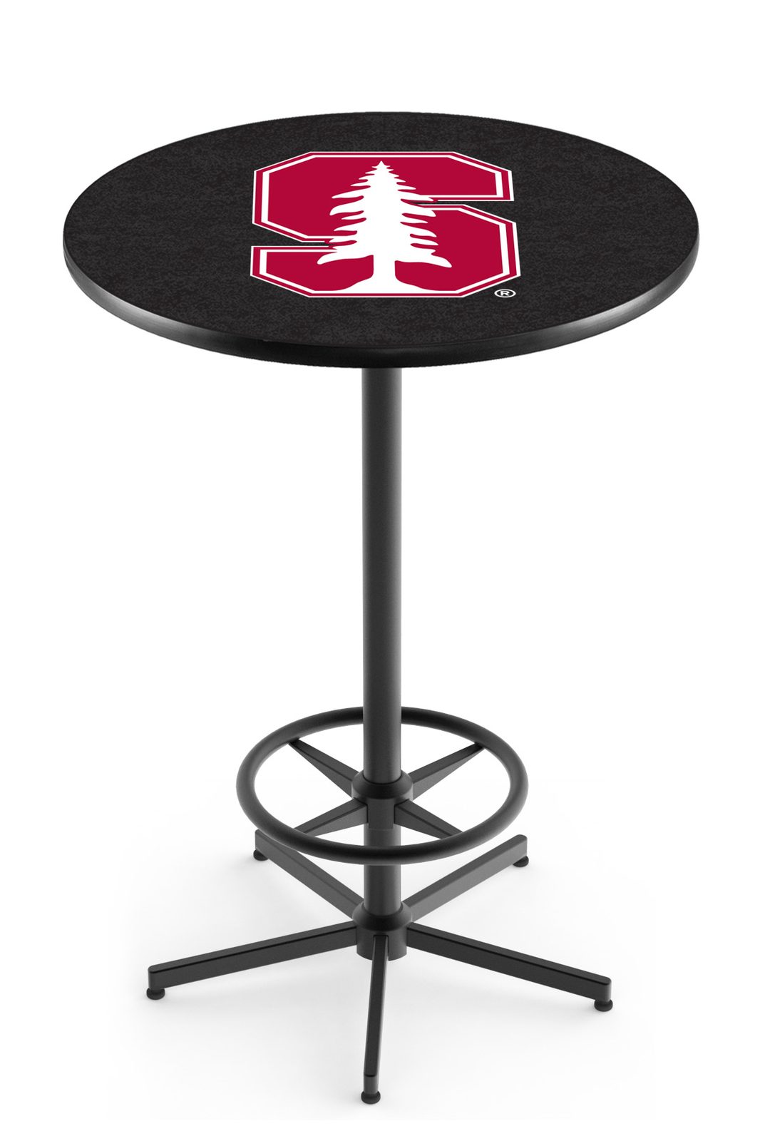 Stanford University 42-Inch Pub Table with 36-Inch Top, Star Base Base, and Black Wrinkle Finish 1 Stanford University 42-Inch Pub Table with 36-Inch Top, Star Base Base, and Black Wrinkle Finish