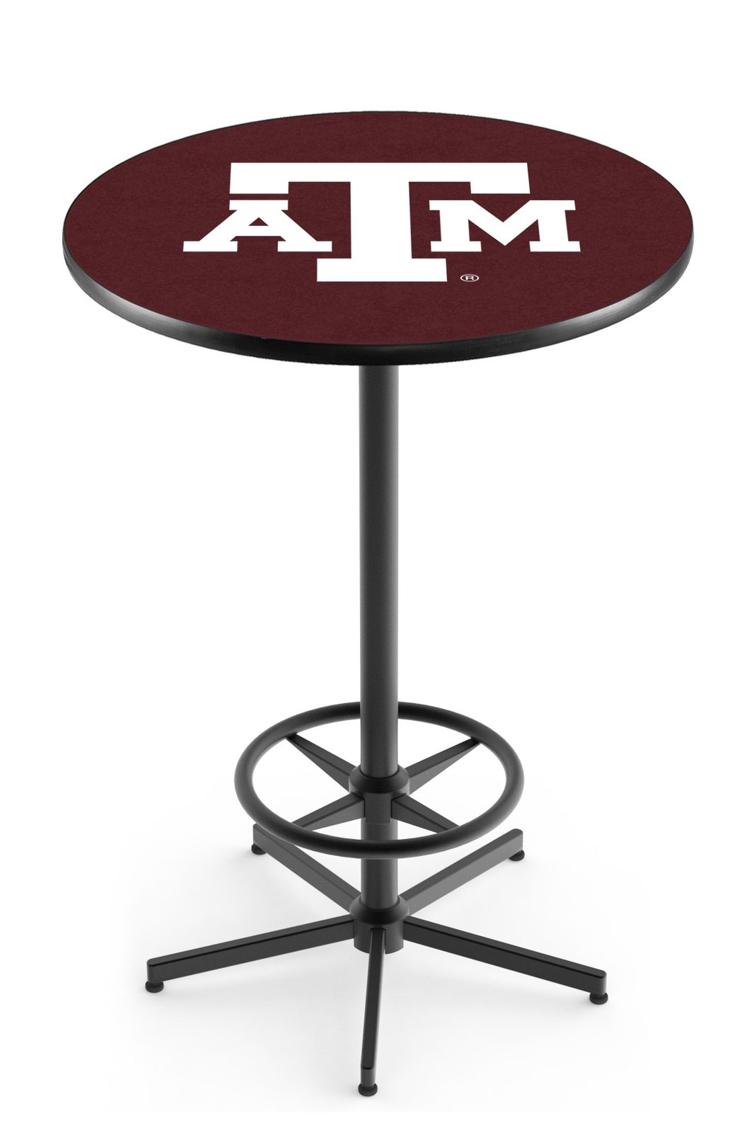 Texas A&M 42-Inch Pub Table with 36-Inch Top, Star Base Base, and Black Wrinkle Finish 1 Texas A&M 42-Inch Pub Table with 36-Inch Top, Star Base Base, and Black Wrinkle Finish