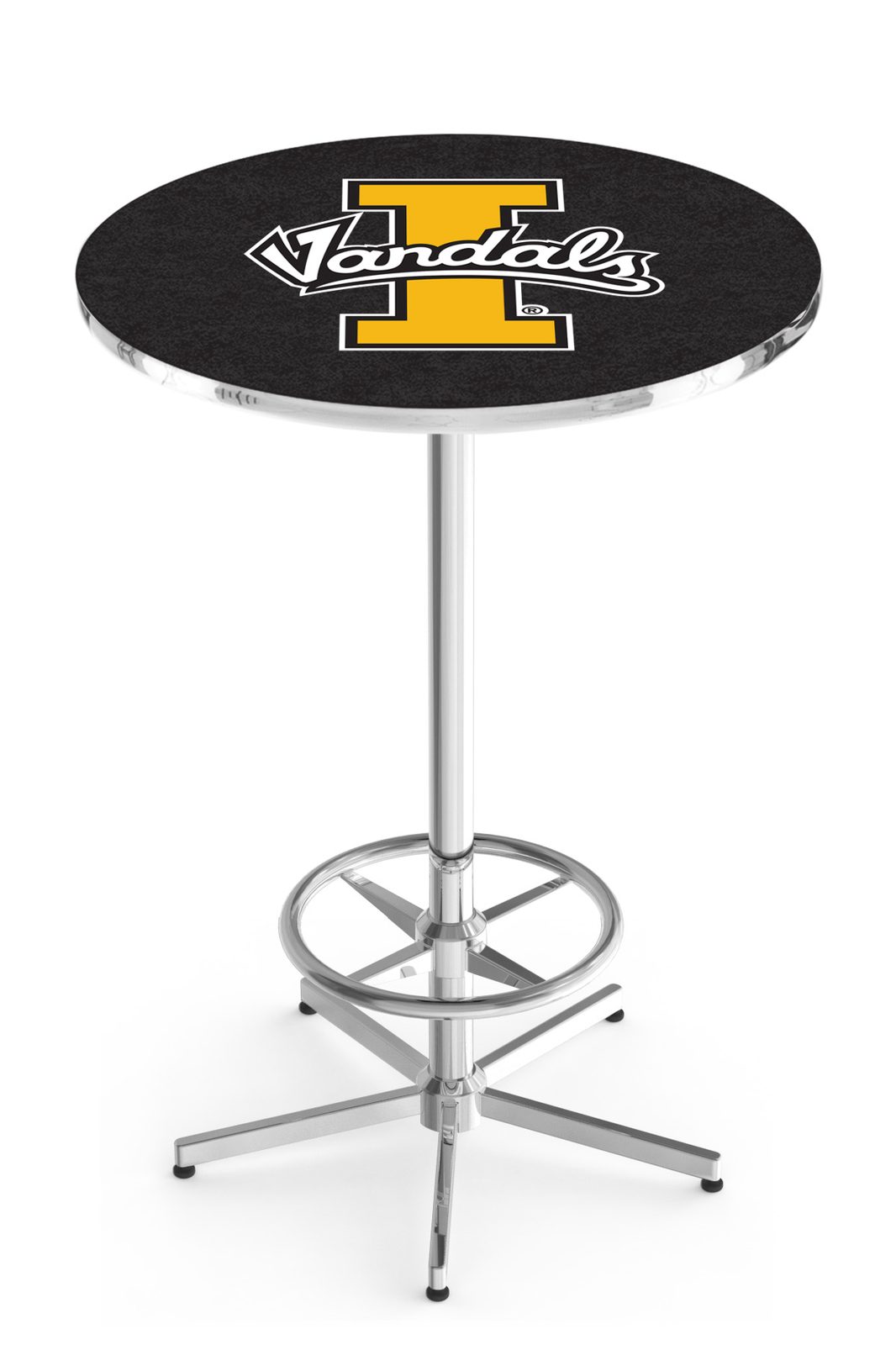 University of Idaho 42-Inch Pub Table with 36-Inch Top, Star Base Base, and Chrome Finish 1 University of Idaho 42-Inch Pub Table with 36-Inch Top, Star Base Base, and Chrome Finish