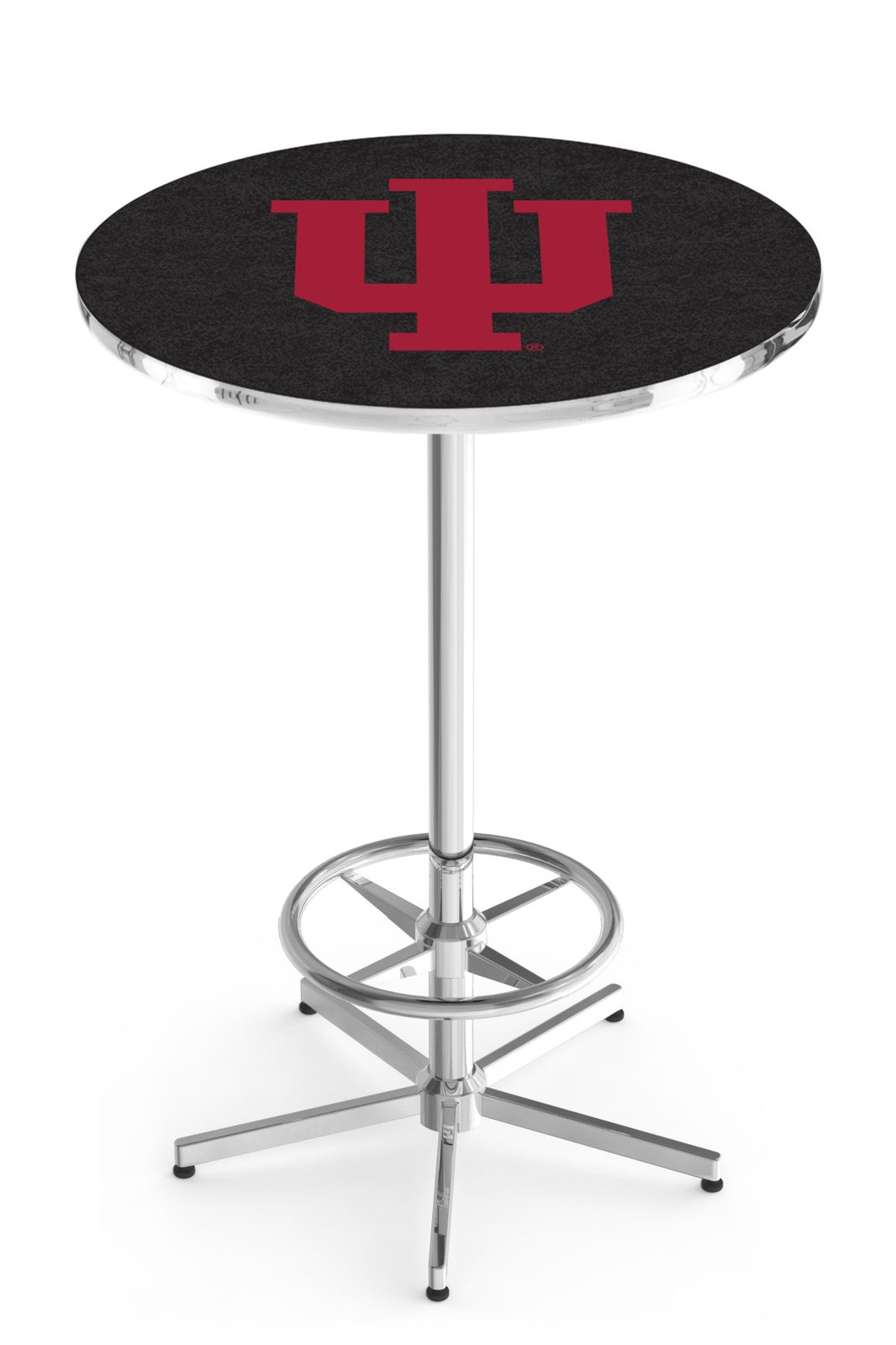 Indiana University 42-Inch Pub Table with 30-Inch Top, Star Base Base, and Chrome Finish 1 Indiana University 42-Inch Pub Table with 30-Inch Top, Star Base Base, and Chrome Finish