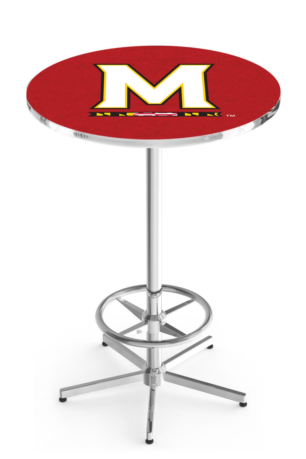University of Maryland 42-Inch Pub Table with 36-Inch Top, Star Base Base, and Chrome Finish 1 University of Maryland 42-Inch Pub Table with 36-Inch Top, Star Base Base, and Chrome Finish