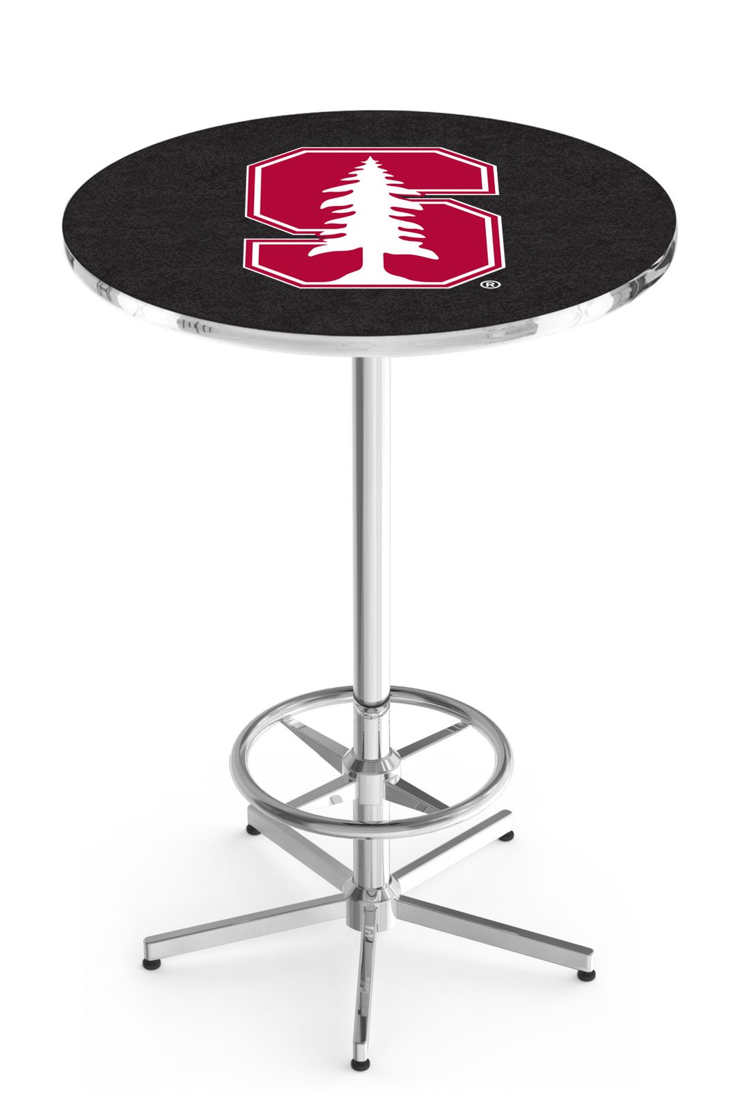 Stanford University 42-Inch Pub Table with 36-Inch Top, Star Base Base, and Chrome Finish 1 Stanford University 42-Inch Pub Table with 36-Inch Top, Star Base Base, and Chrome Finish