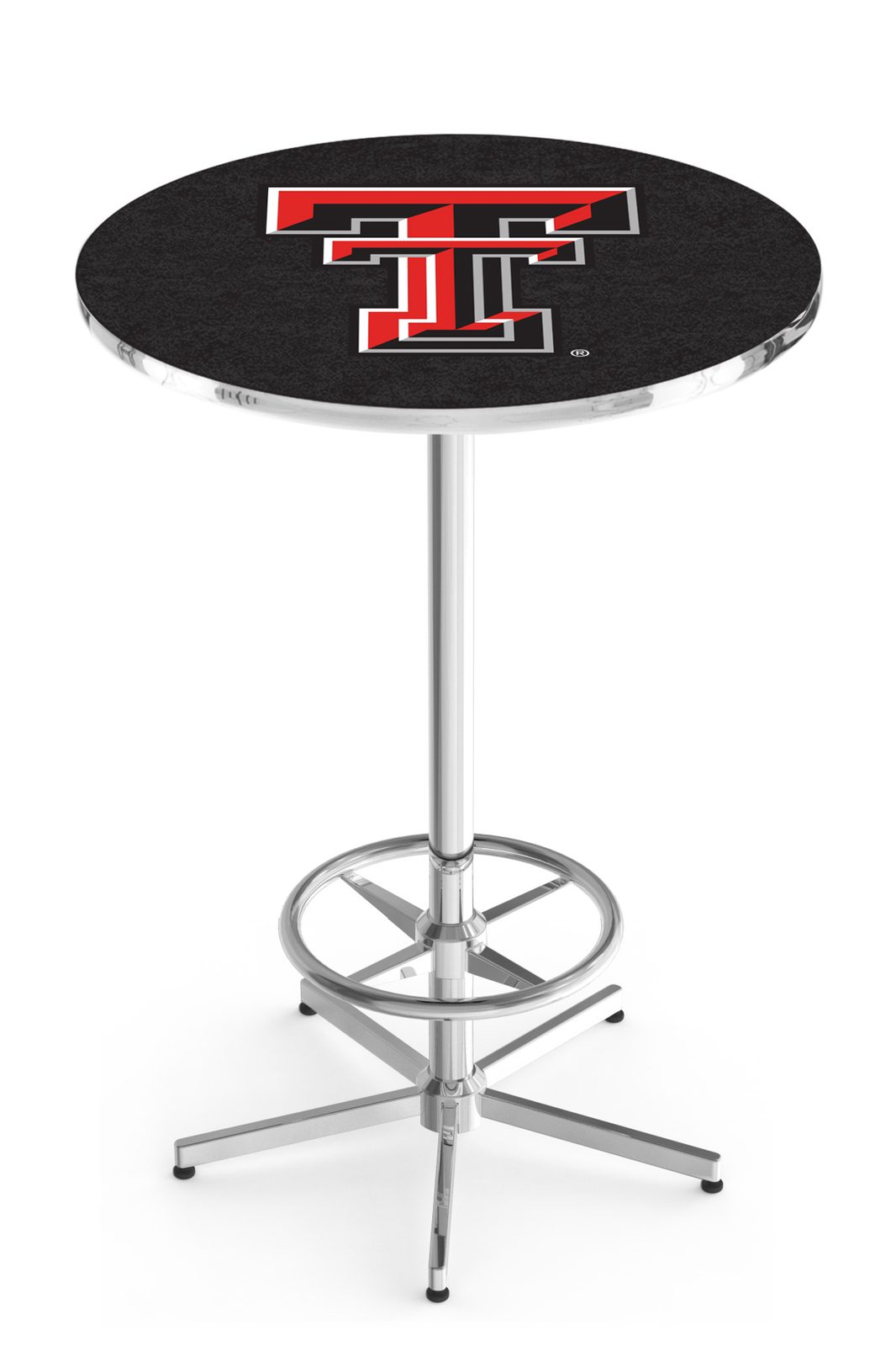 Texas Tech University 42-Inch Pub Table with 30-Inch Top, Star Base Base, and Chrome Finish 1 Texas Tech University 42-Inch Pub Table with 30-Inch Top, Star Base Base, and Chrome Finish
