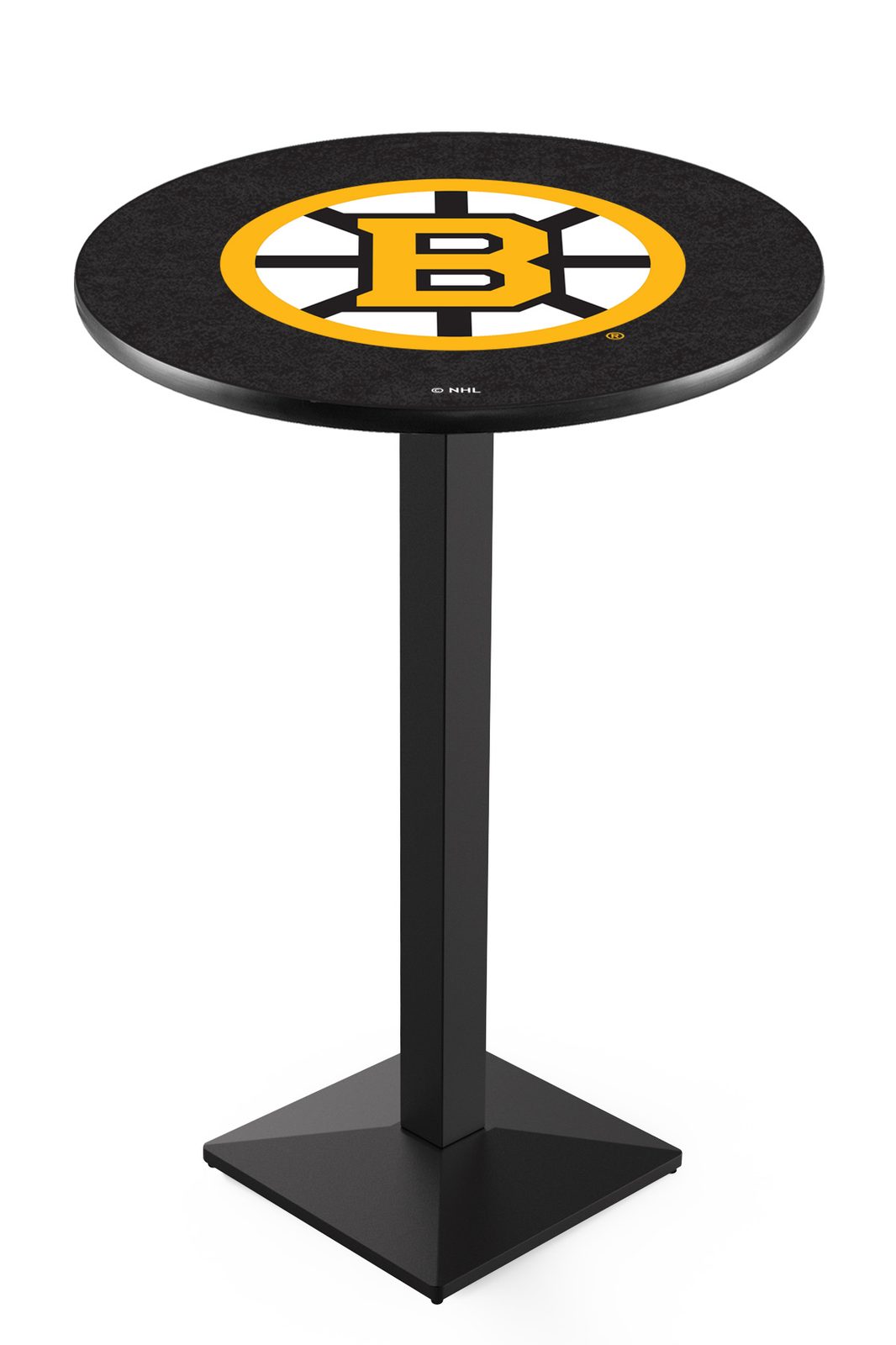 Boston Bruins 36-Inch Pub Table with 36-Inch Top, Square Base Base, and Black Wrinkle Finish 1 Boston Bruins 36-Inch Pub Table with 36-Inch Top, Square Base Base, and Black Wrinkle Finish