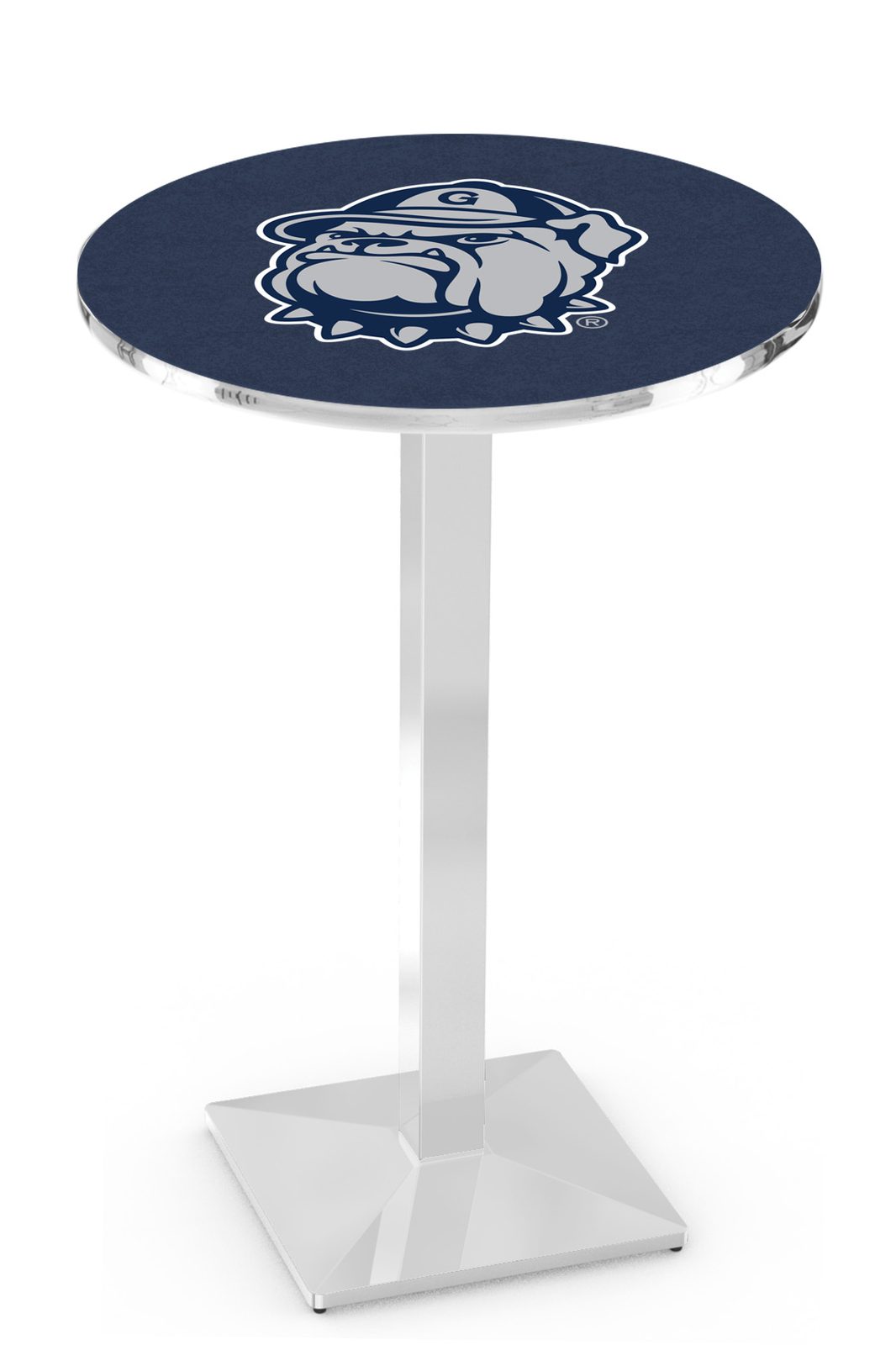 Georgetown University 42-Inch Pub Table with 36-Inch Top, Square Base Base, and Chrome Finish 1 Georgetown University 42-Inch Pub Table with 36-Inch Top, Square Base Base, and Chrome Finish
