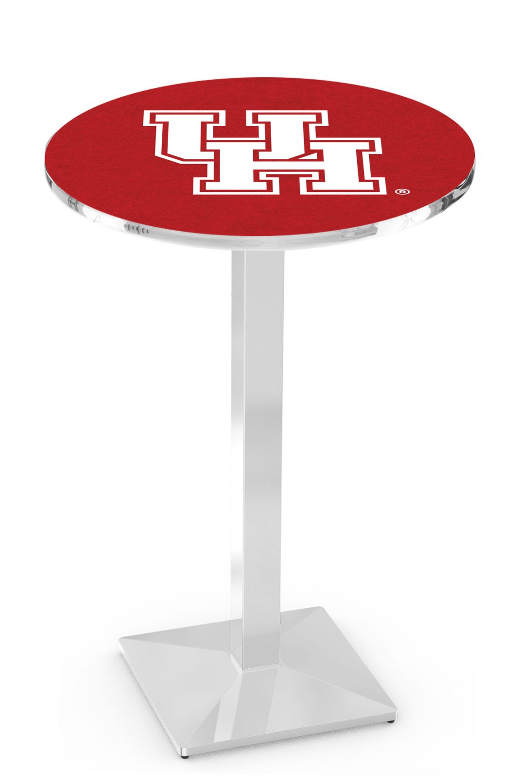 University of Houston 36-Inch Pub Table with 36-Inch Top, Square Base Base, and Chrome Finish 1 University of Houston 36-Inch Pub Table with 36-Inch Top, Square Base Base, and Chrome Finish