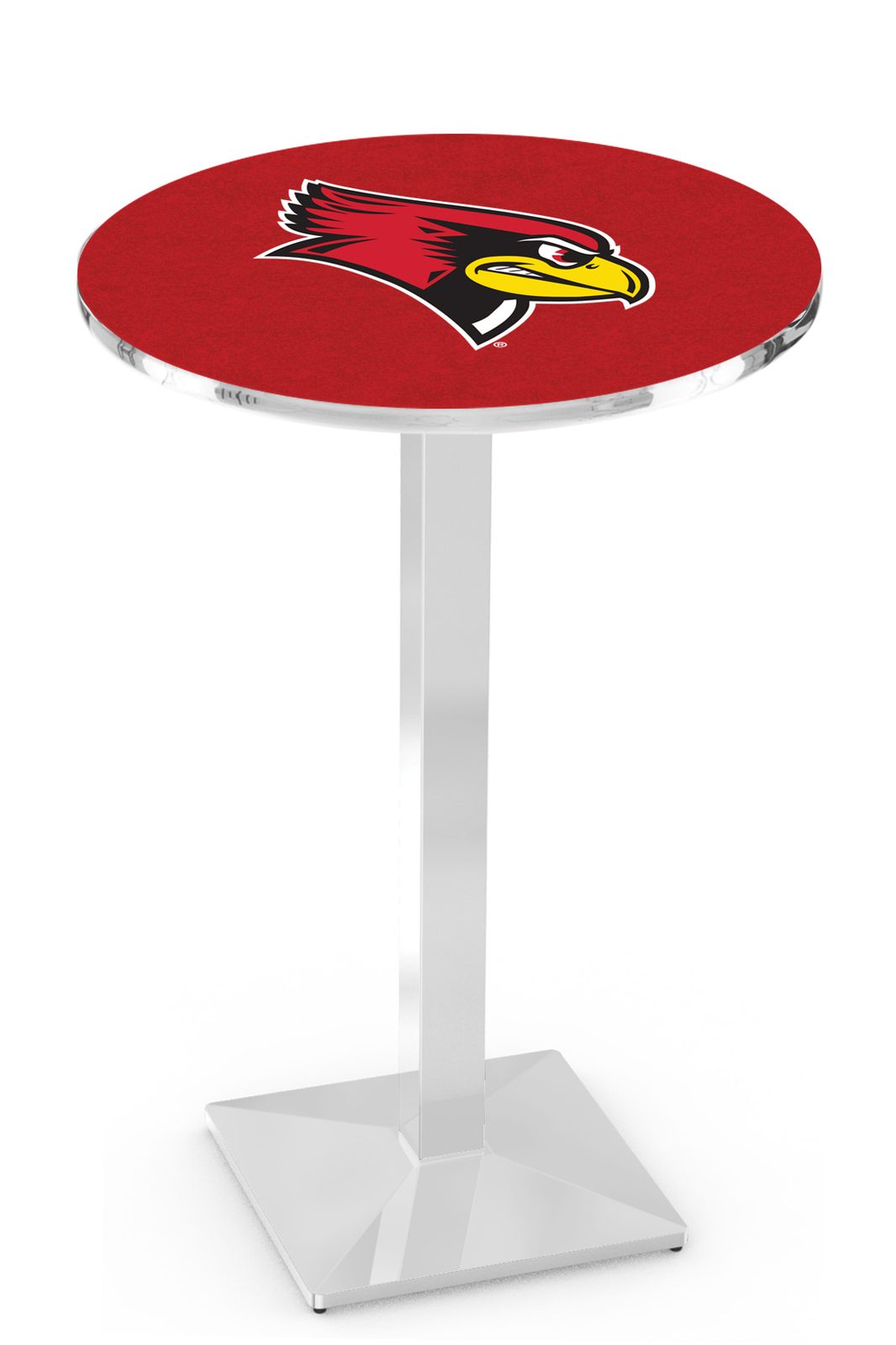 Illinois State University 42-Inch Pub Table with 36-Inch Top, Square Base Base, and Chrome Finish 1 Illinois State University 42-Inch Pub Table with 36-Inch Top, Square Base Base, and Chrome Finish