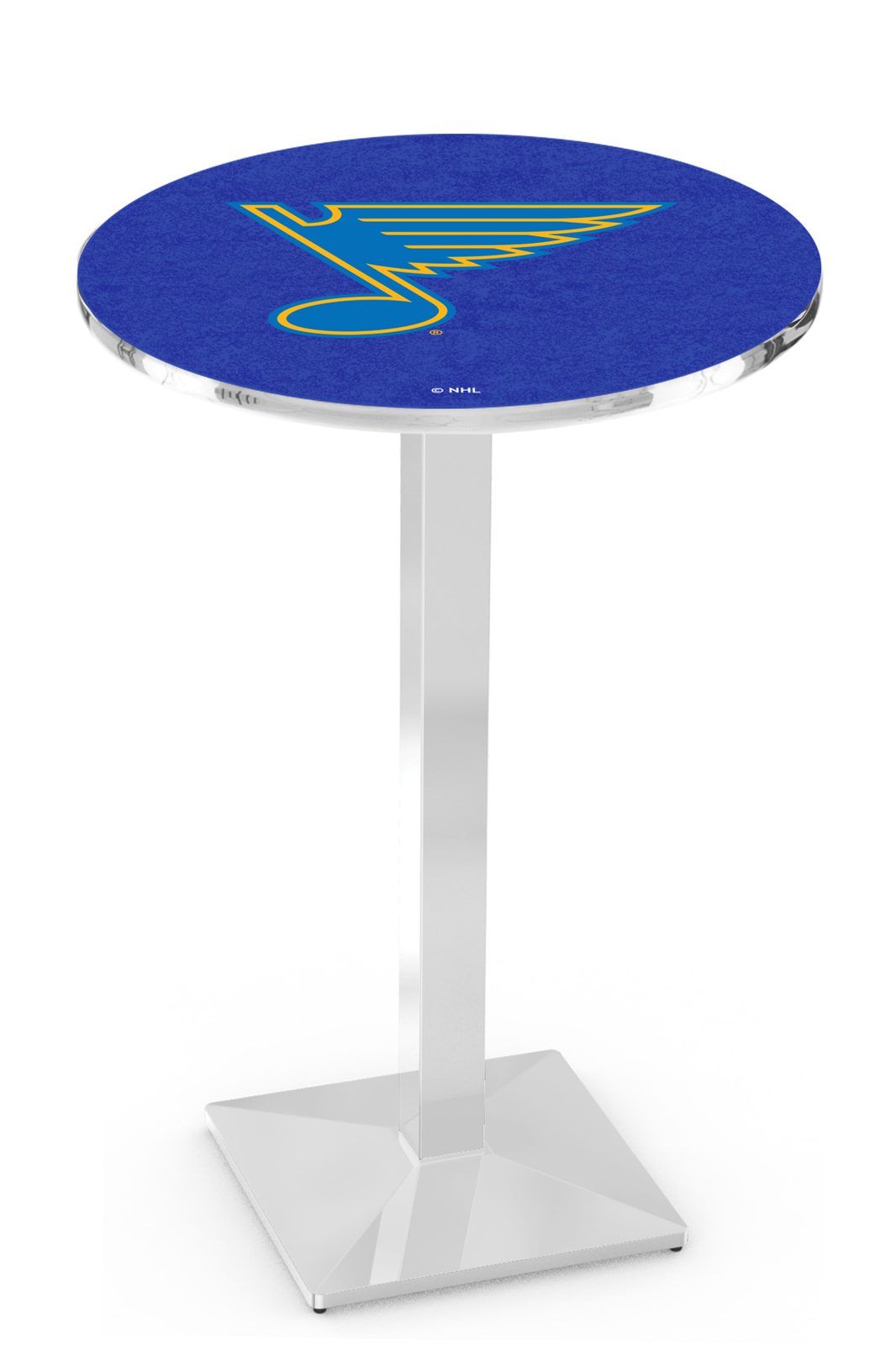 St Louis Blues 42-Inch Pub Table with 30-Inch Top, Square Base Base, and Chrome Finish 1 St Louis Blues 42-Inch Pub Table with 30-Inch Top, Square Base Base, and Chrome Finish