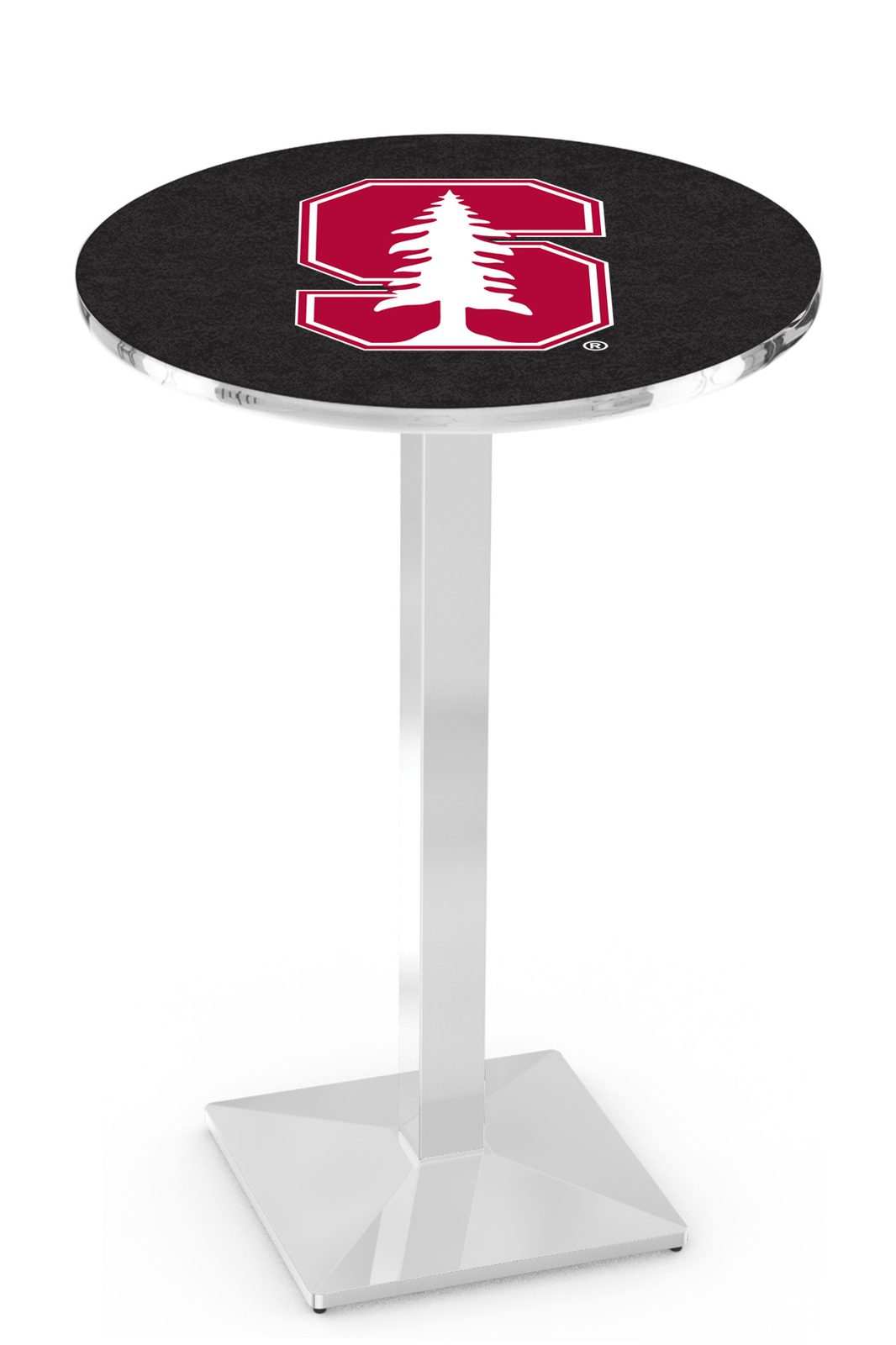 Stanford University 42-Inch Pub Table with 36-Inch Top, Square Base Base, and Chrome Finish 1 Stanford University 42-Inch Pub Table with 36-Inch Top, Square Base Base, and Chrome Finish
