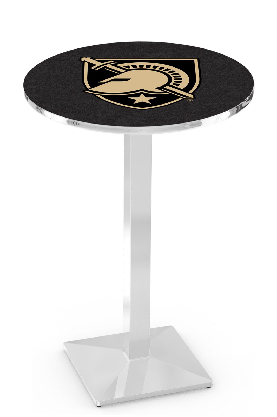 US Military Academy 42-Inch Pub Table with 36-Inch Top, Square Base Base, and Chrome Finish 1 US Military Academy 42-Inch Pub Table with 36-Inch Top, Square Base Base, and Chrome Finish